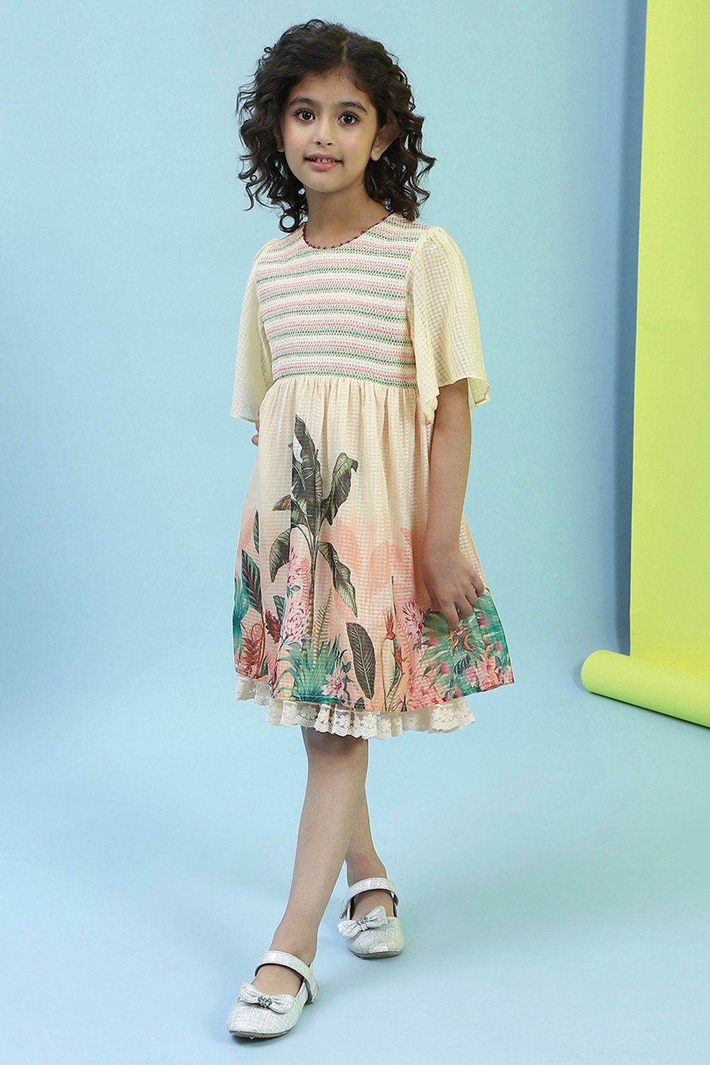 Beige Polyester Dress image number 5