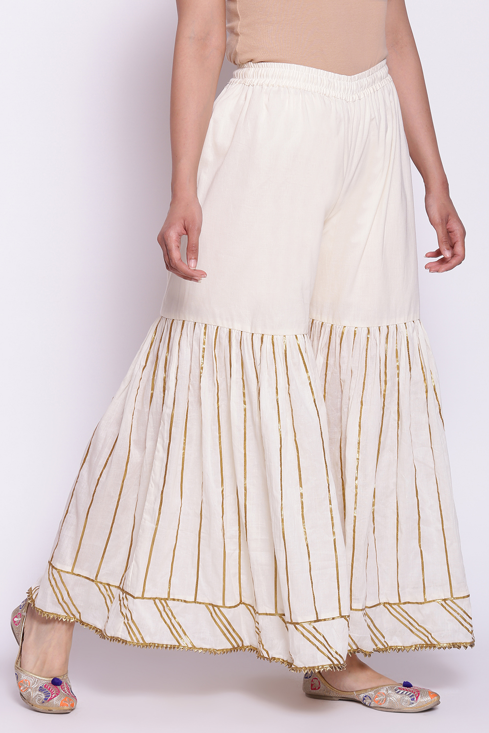 Crimson Red Cotton Sharara image number 4