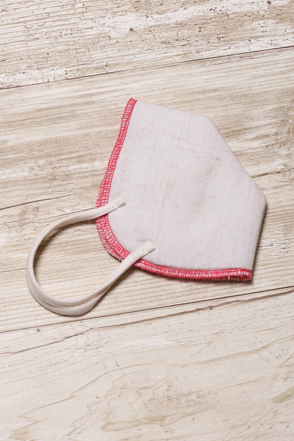Beige Cotton Flax Solid Face Mask image number 1