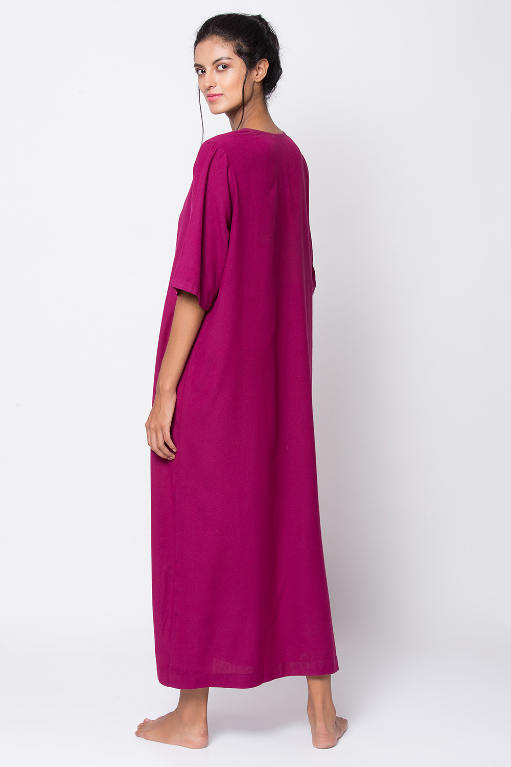 Navy Blue A Line Sleepwear Gown image number 5