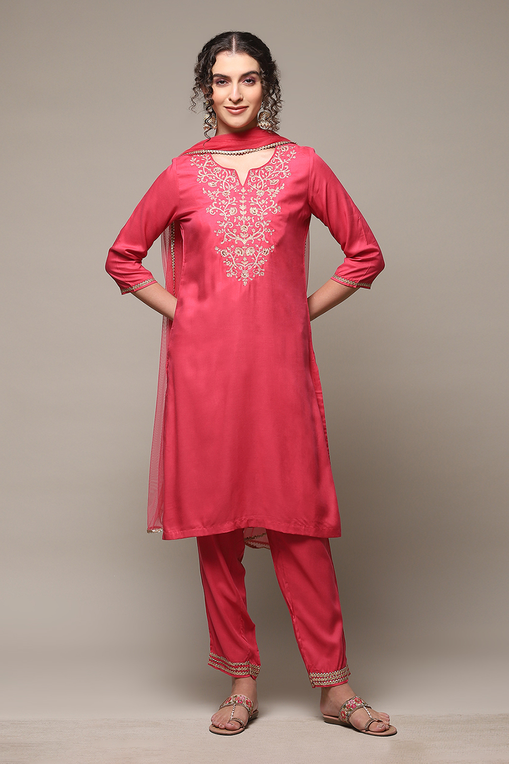 Lime Green Rayon Straight Kurta Regular Pant Suit Set image number 7