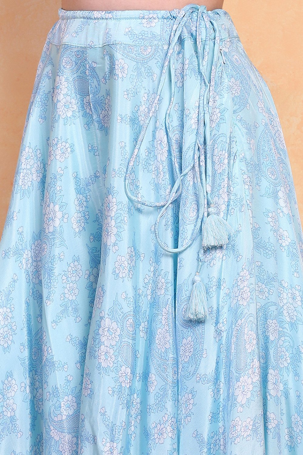 Aqua Viscose Sharara Suit Set image number 2