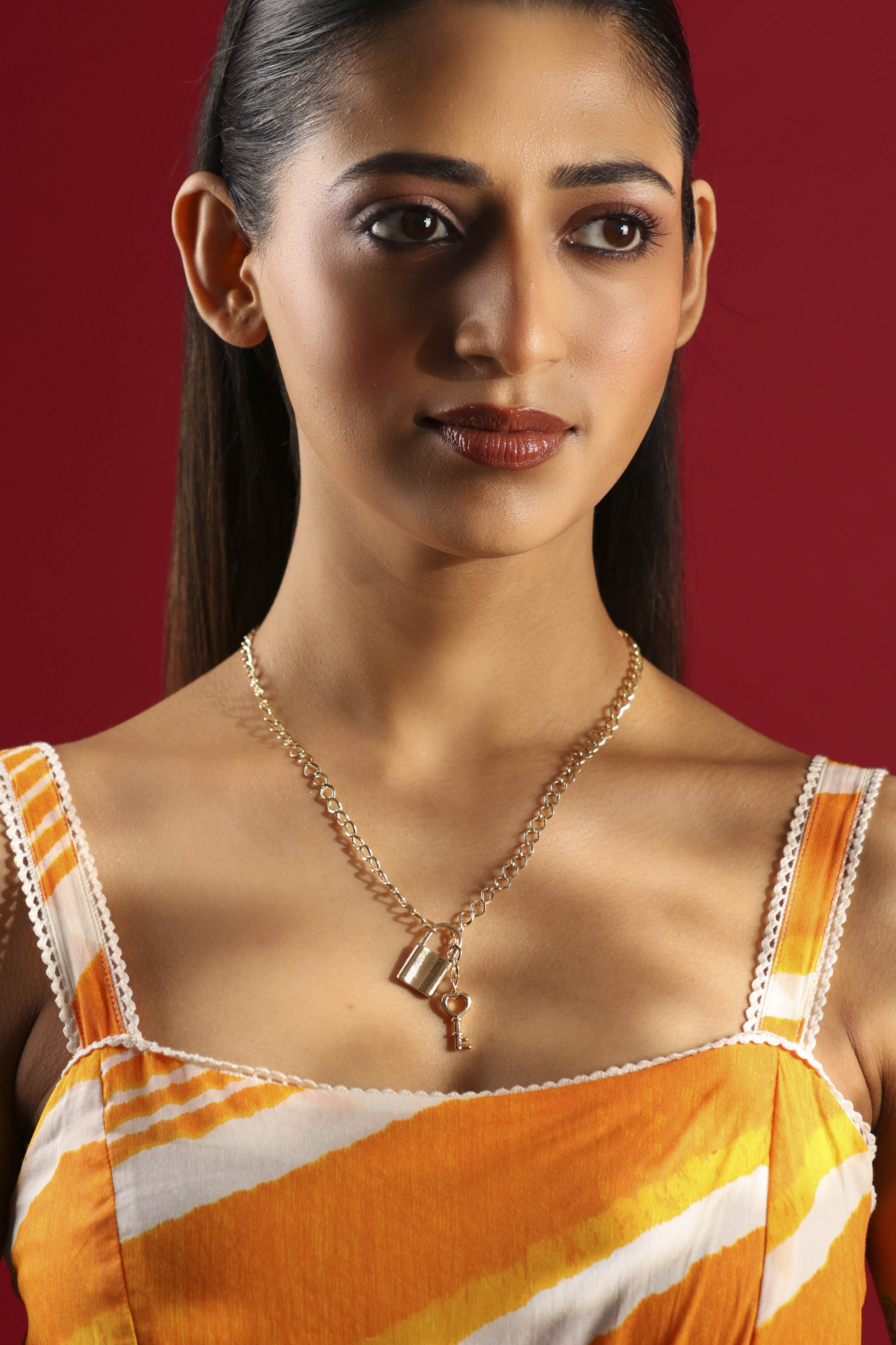 Gold Brass Necklace image number 3