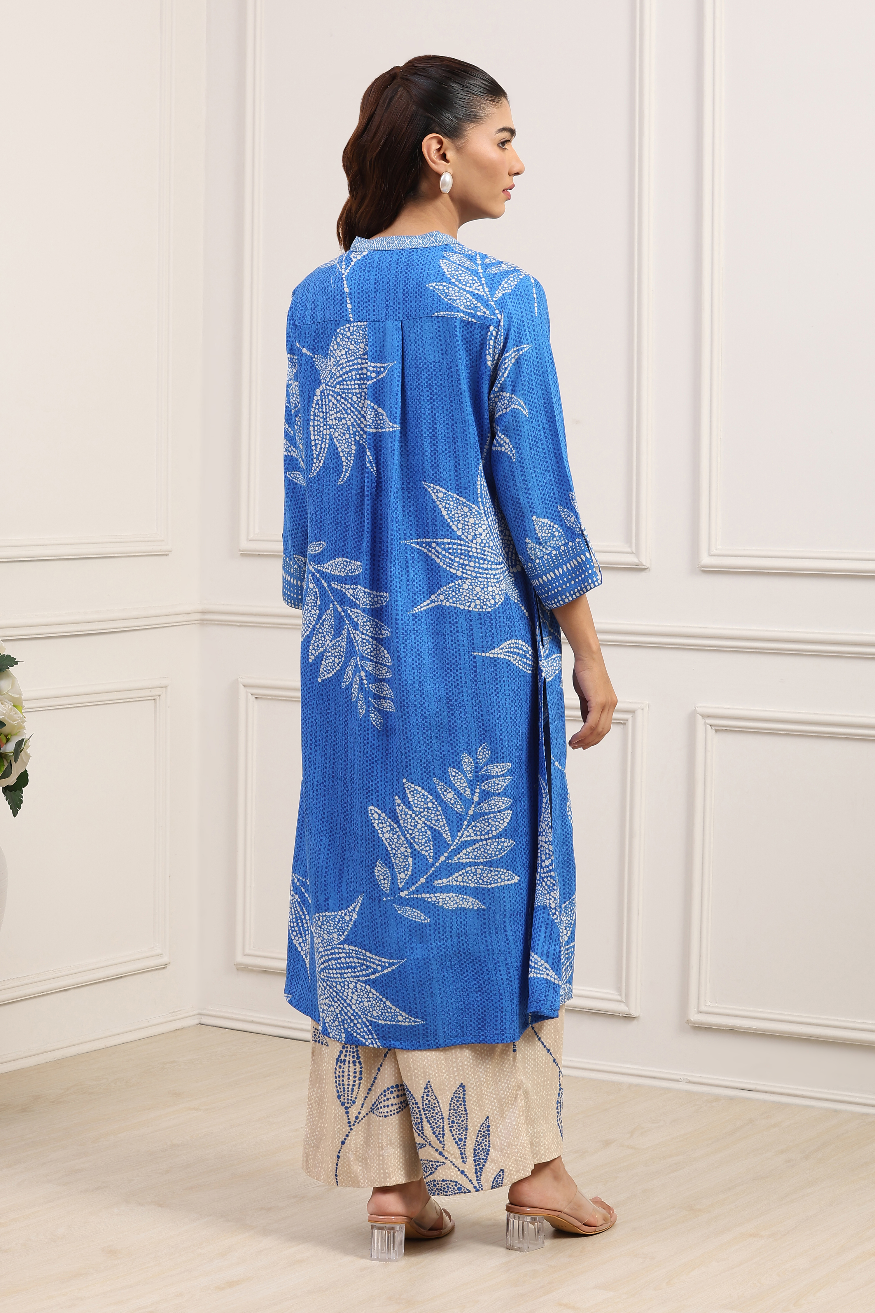 Blue LIVA Straight Printed 2 Piece Set image number 4