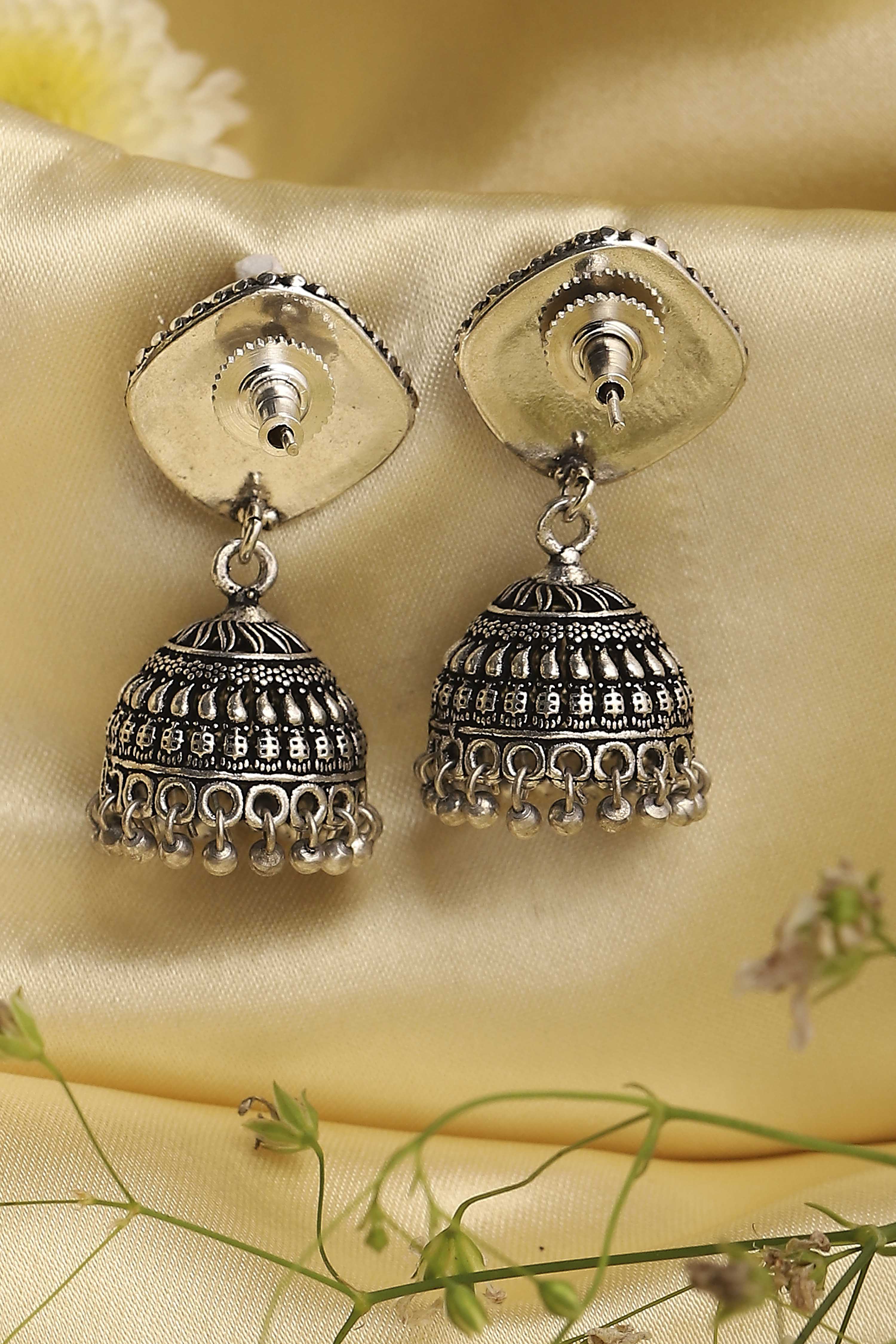 Red Brass Jhumka image number 2