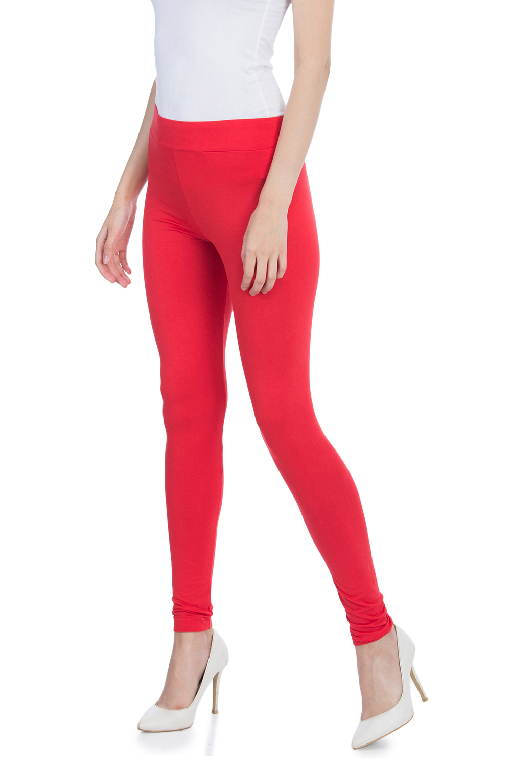 White Cotton And Art Silk Leggings image number 2