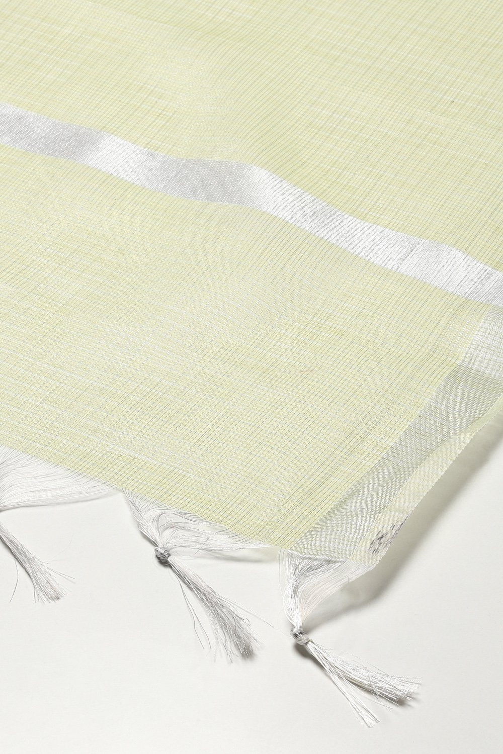Off White Cotton Blend Yarndyed Dupatta image number 1