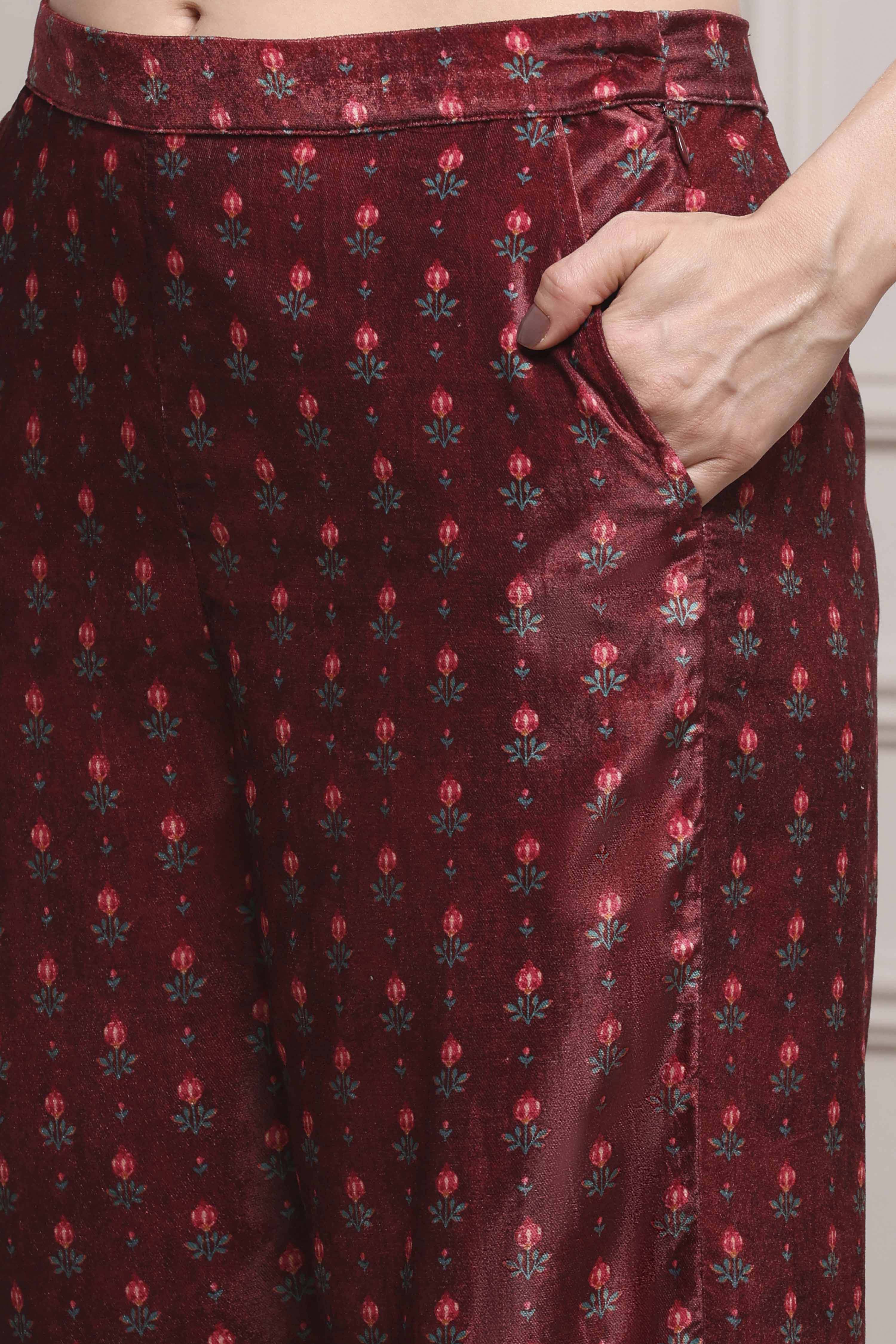 Ochre Yellow Polyester Printed Kurta Pants Set image number 2