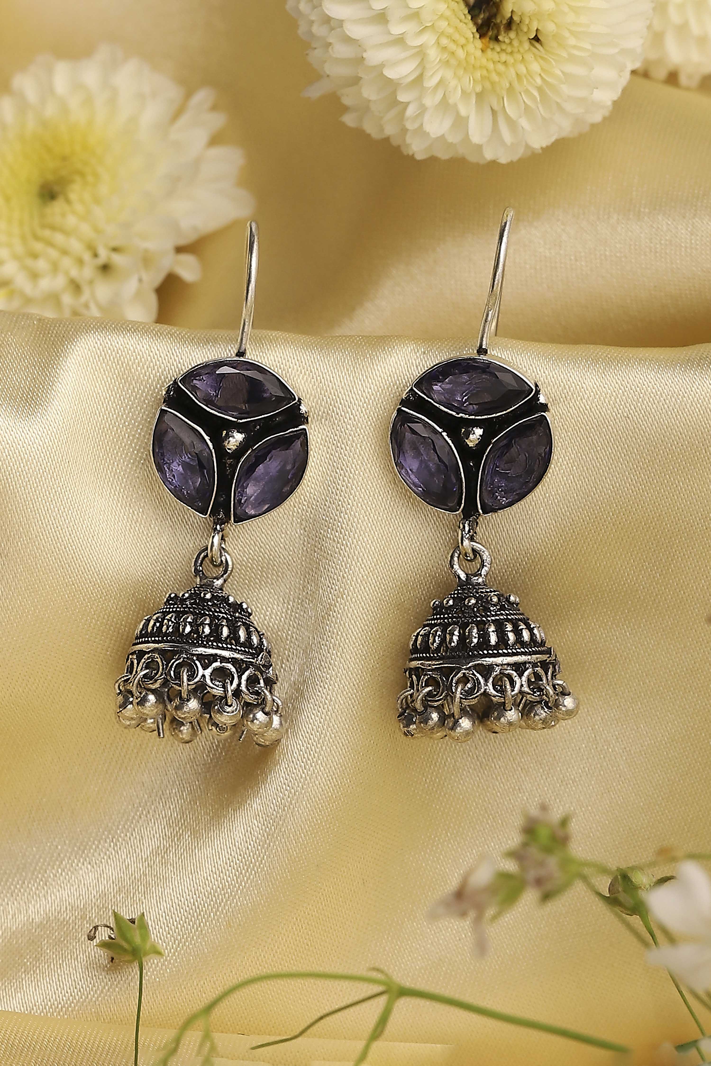Purple Brass Jhumka image number 0