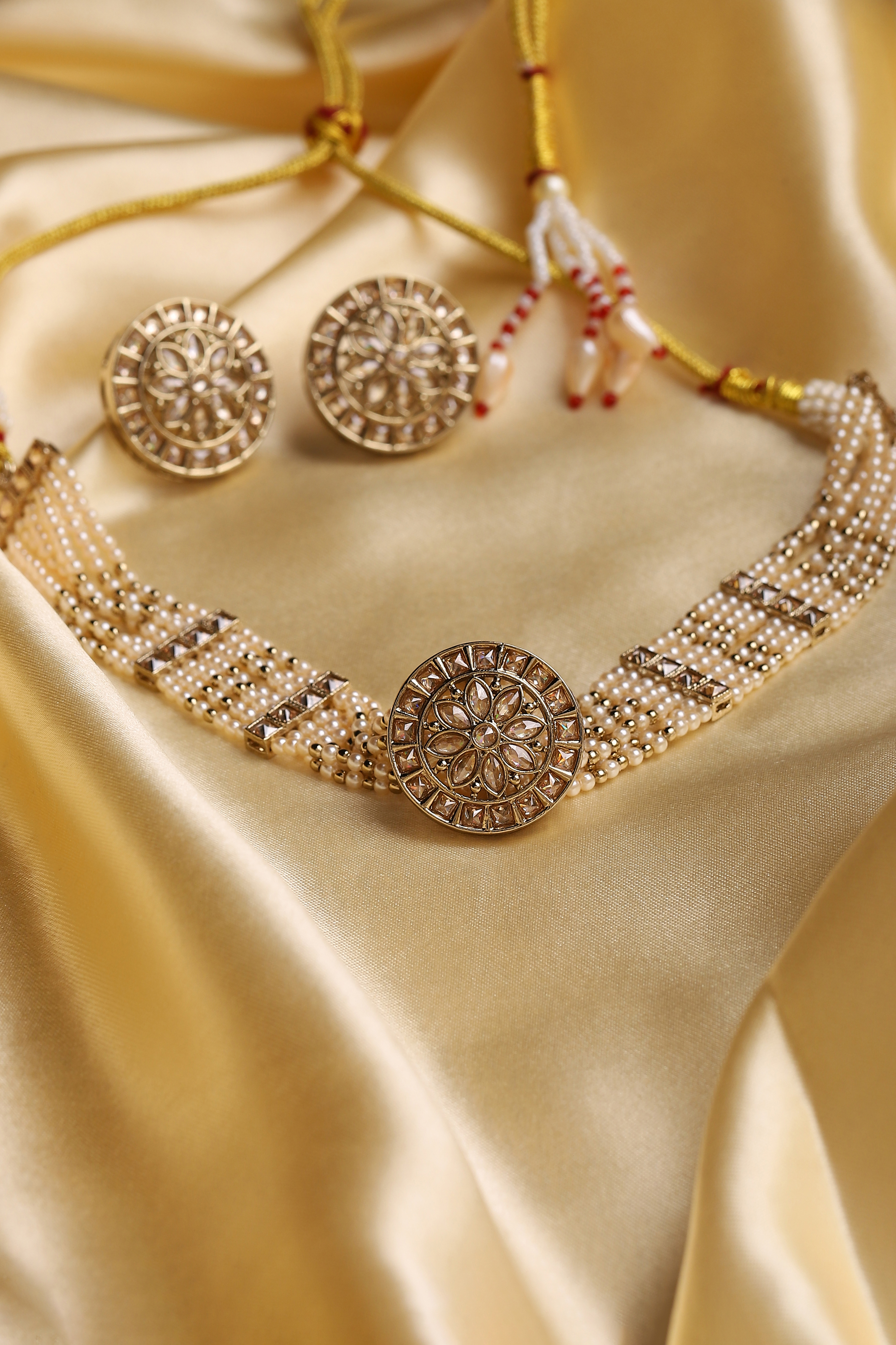 Champagne Alloy Necklace Set image number 0