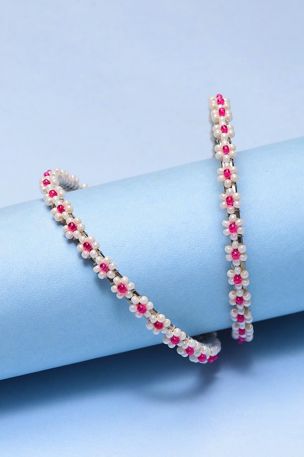 White And Pink Girls Bangles image number 1