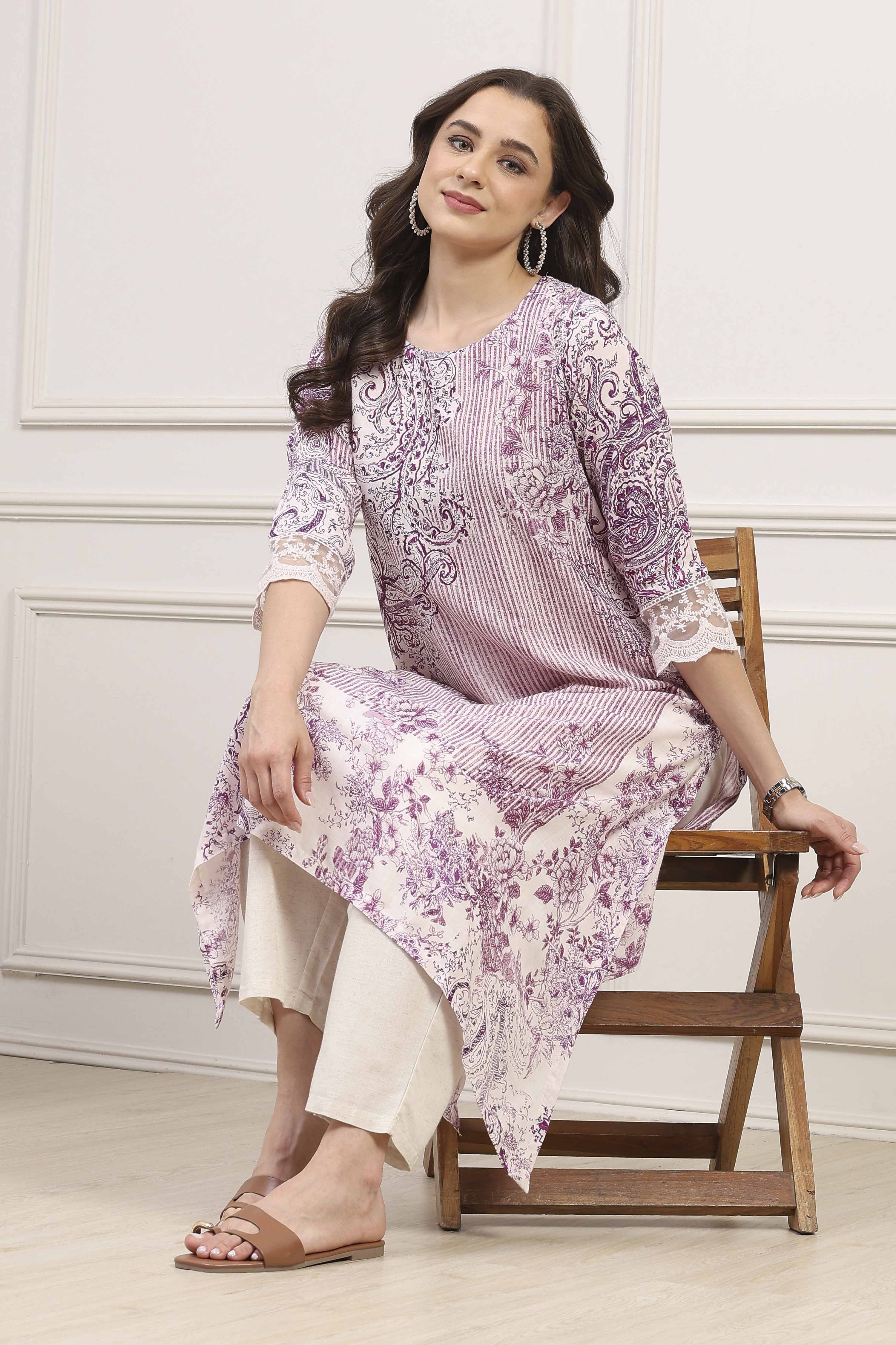 Green Viscose Rayon Printed Straight Kurta image number 5