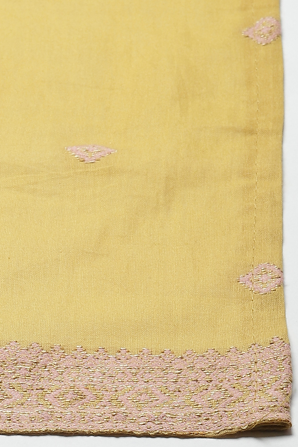 Light Pink Cotton Woven Unstitched Suit Set image number 2