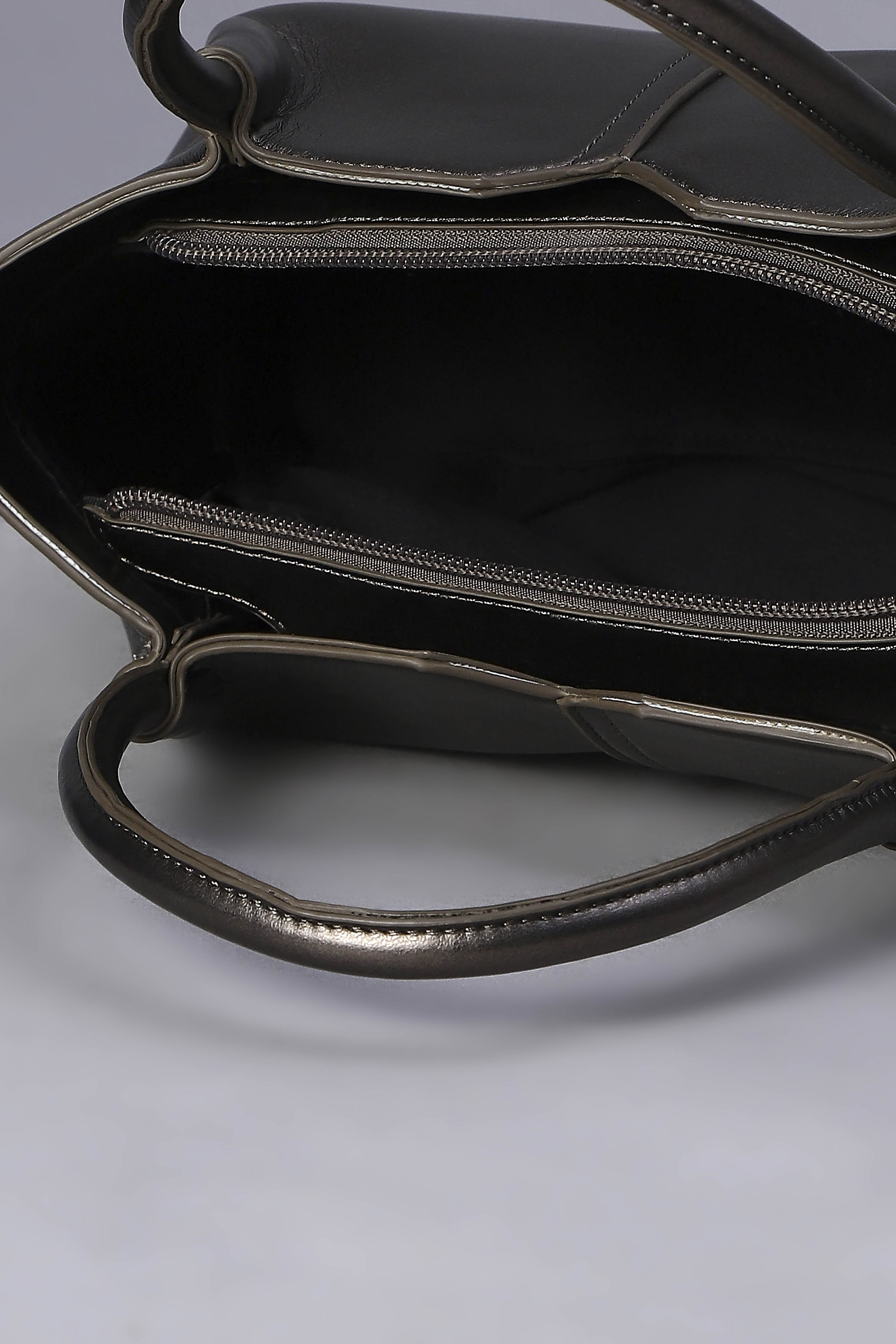 Gun Metal PU Handbag image number 5