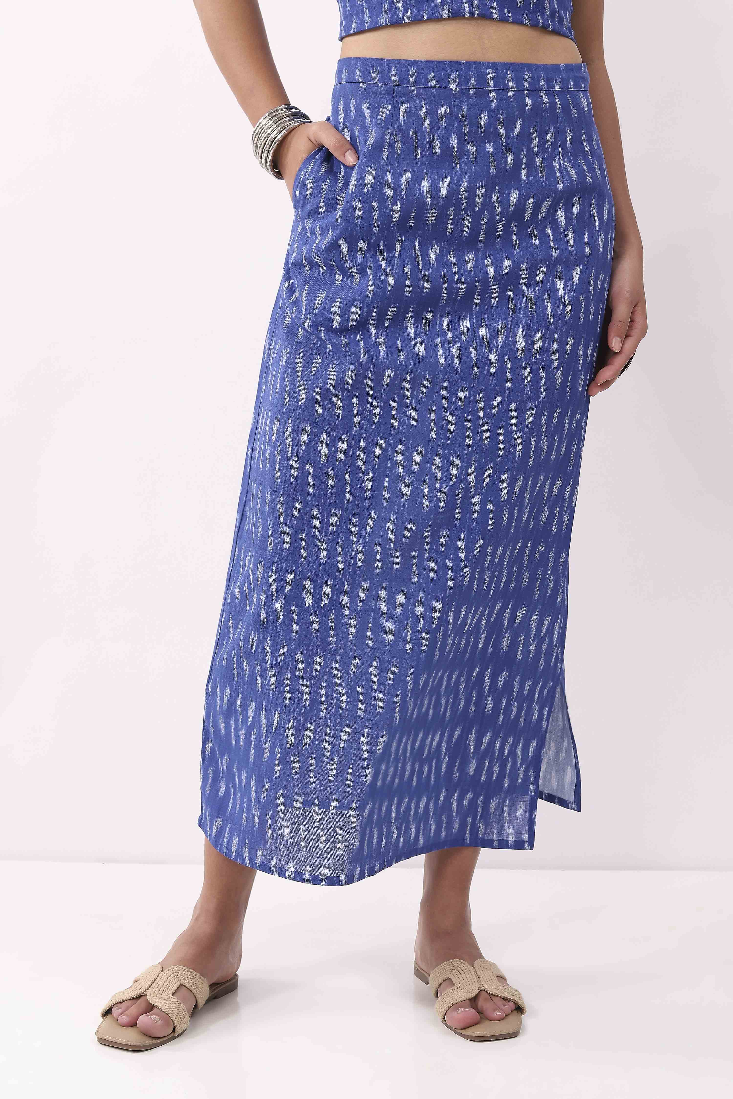 Royal Blue Cotton Skirt image number 4