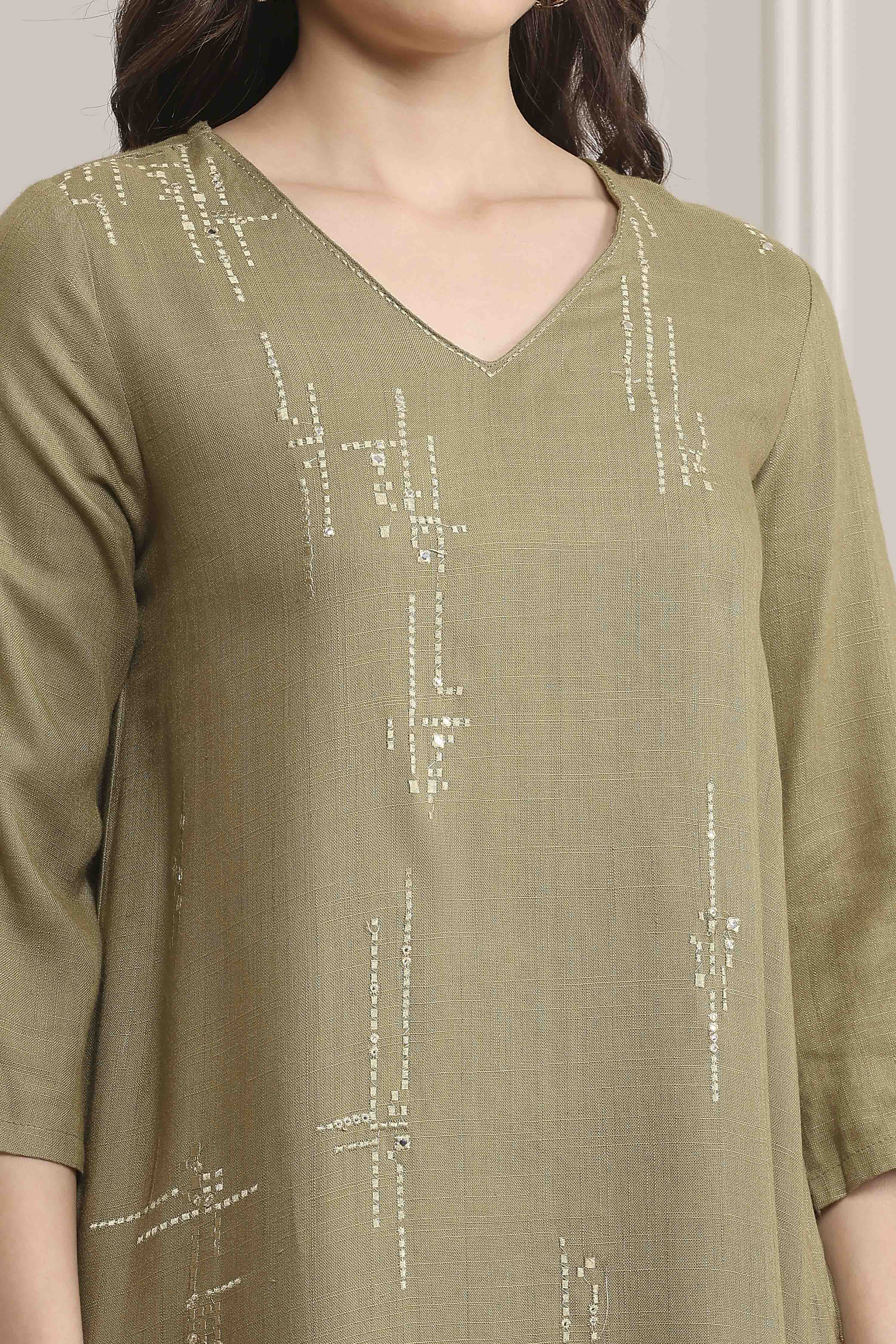 Purple Viscose Straight Solid Kurta image number 1