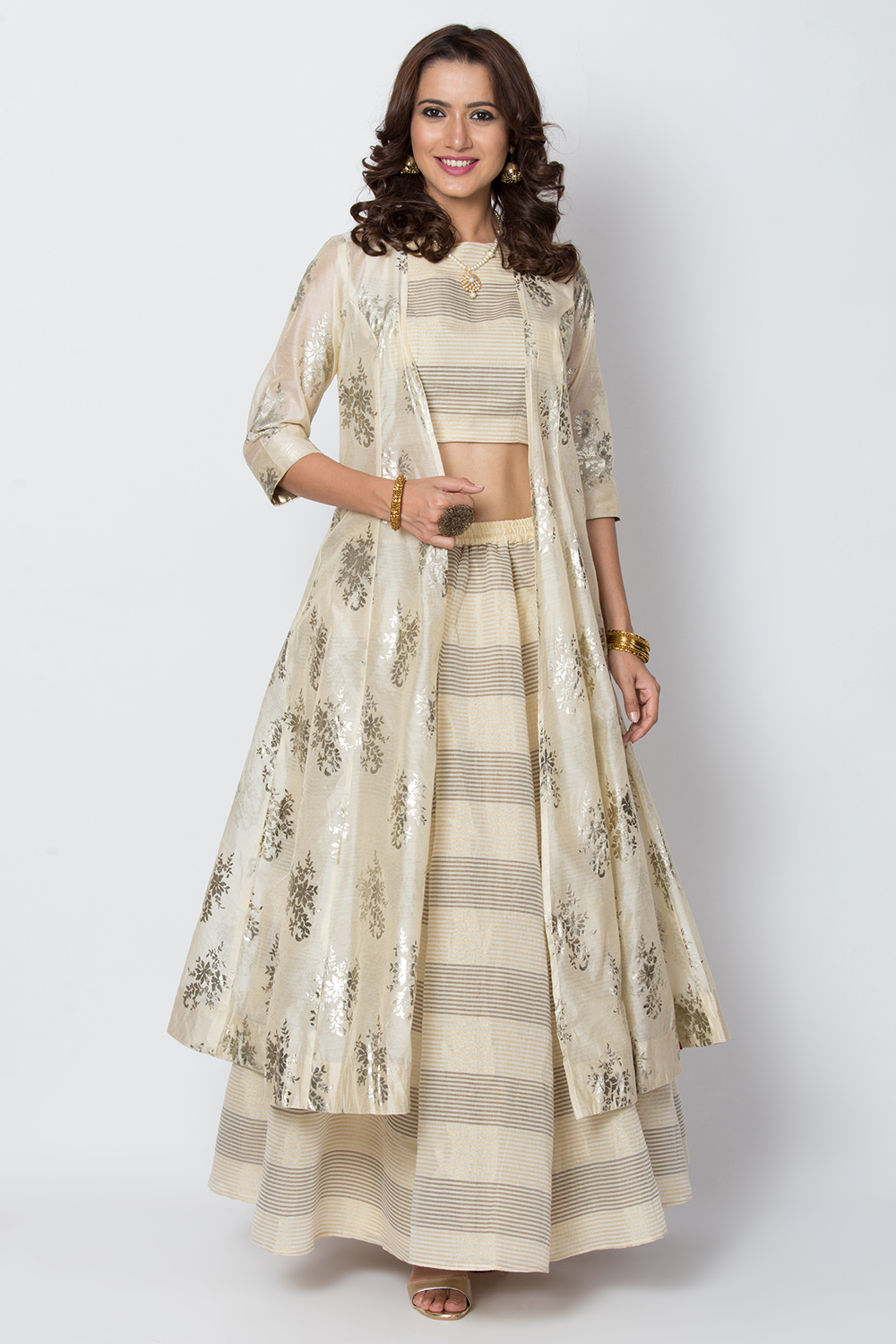 Light Beige Poly Cotton Three Piece Set image number 0
