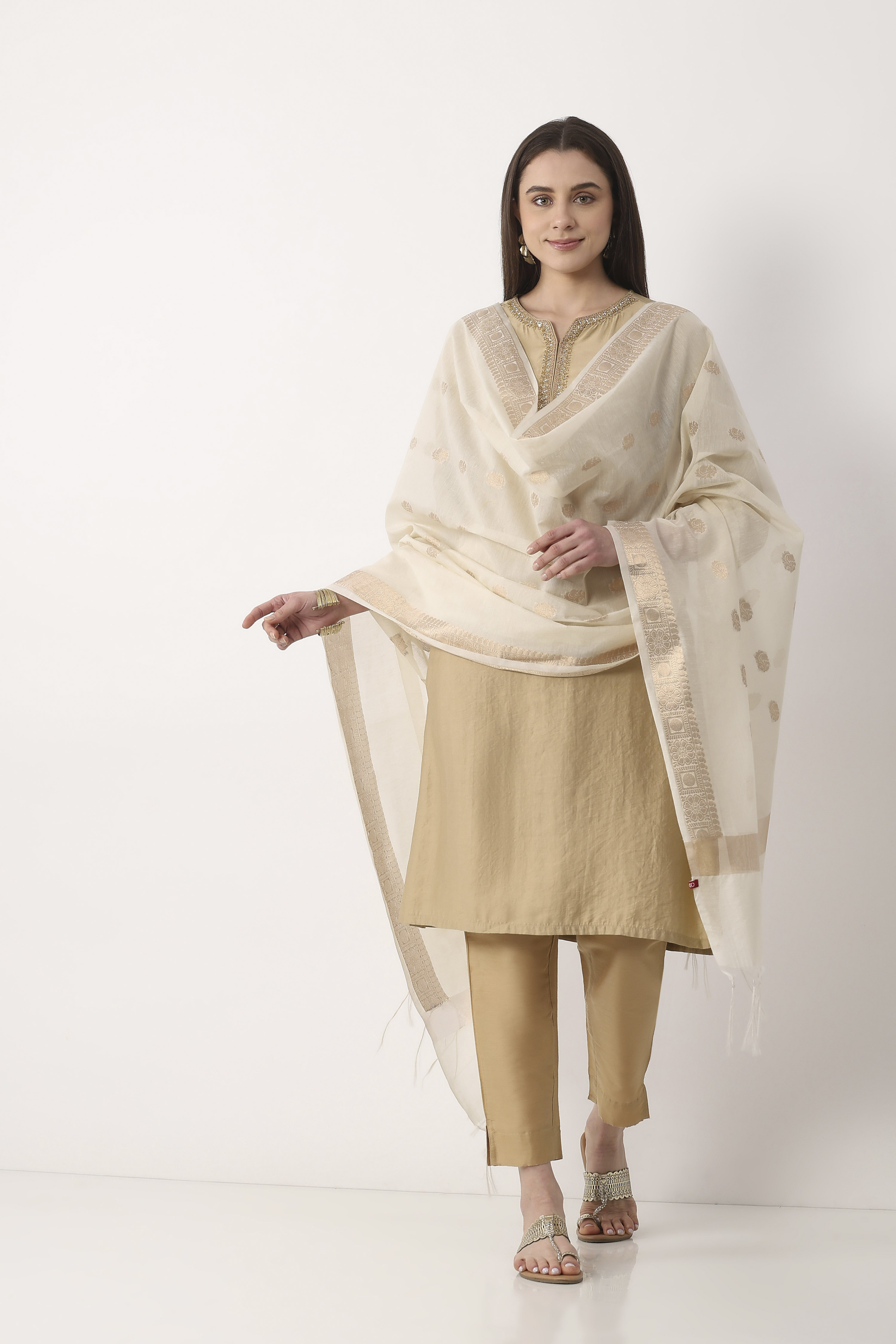 Copper Art Silk Dupatta image number 3