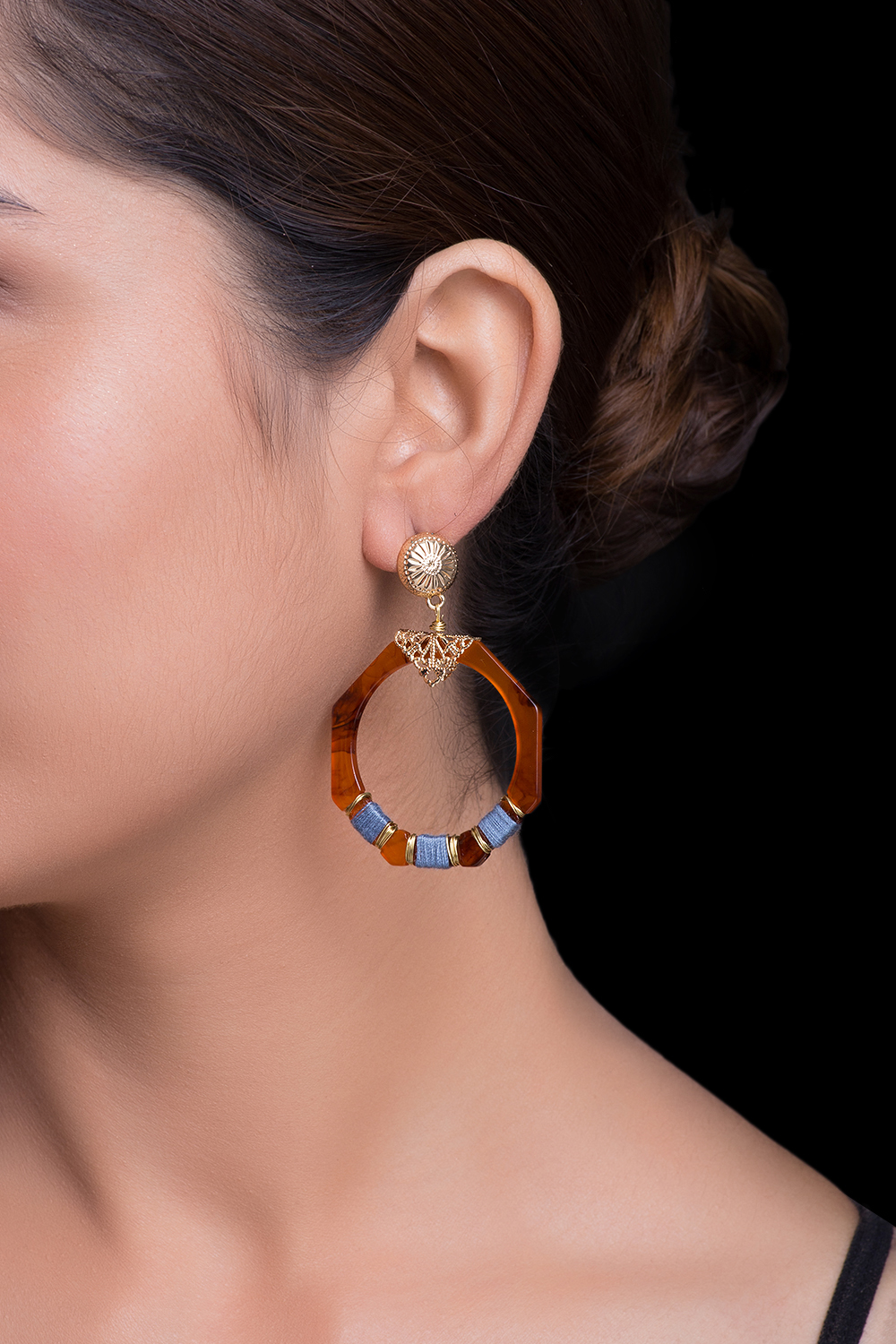Smart Acrylic And Sky Blue Earrings image number 0