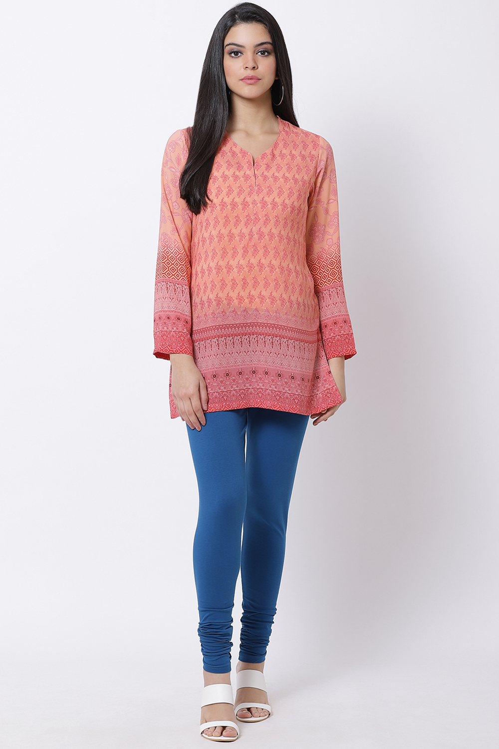 Fuschia Cotton Blend Solid Churidar image number 3