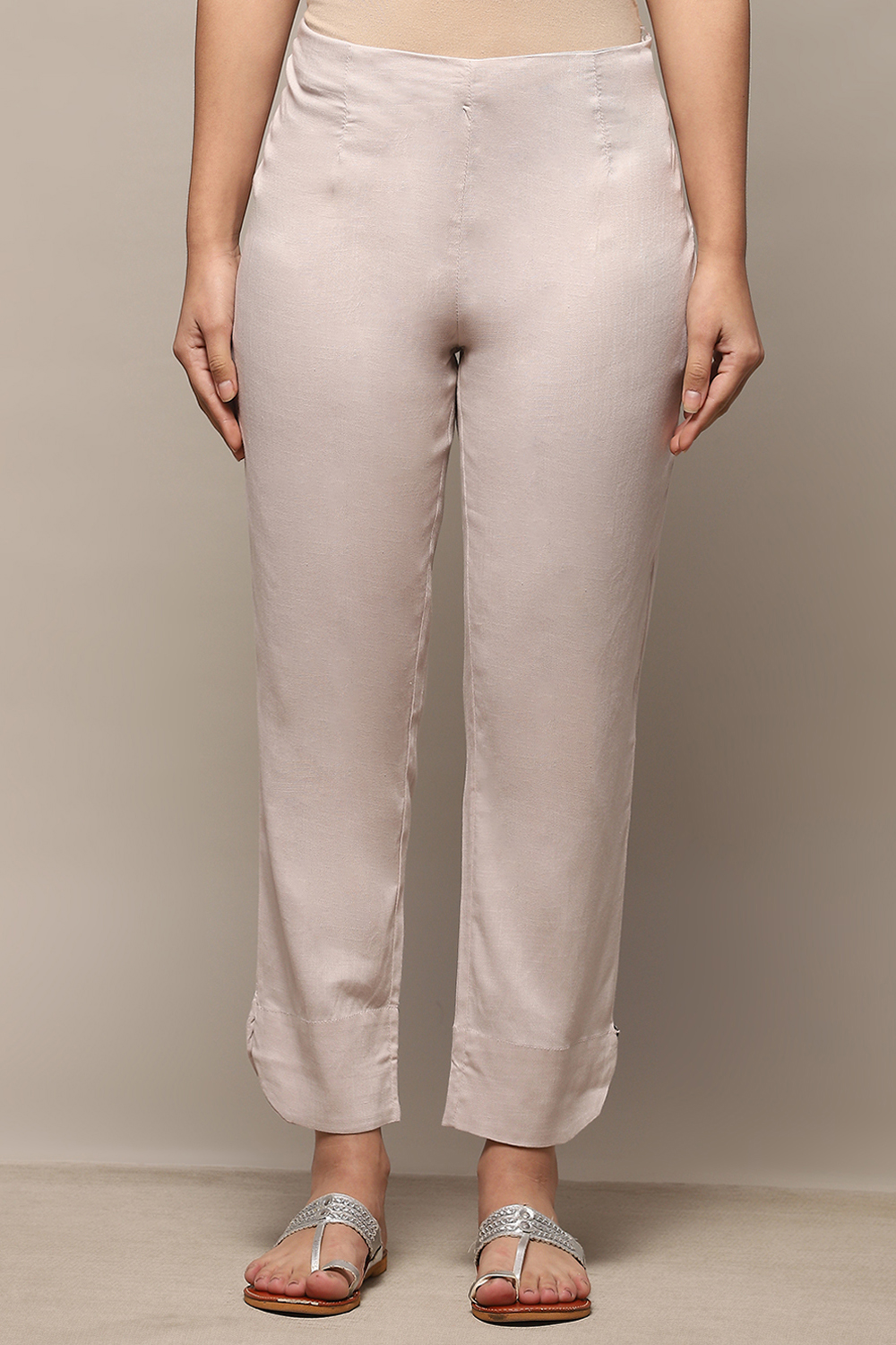 Grey Viscose Blend Pant image number 5