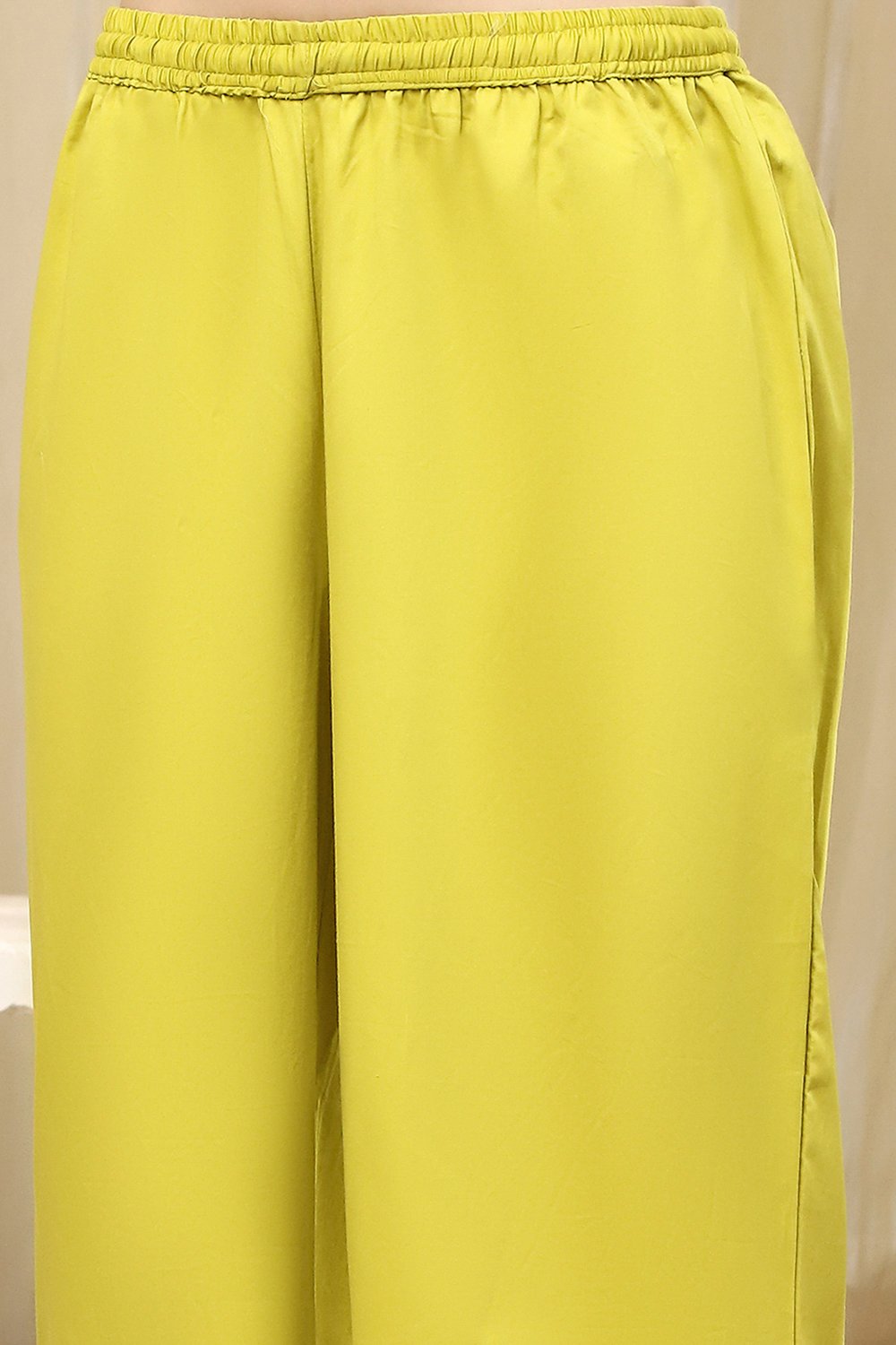 Lime Green Embroidered Straight Suit Set image number 2