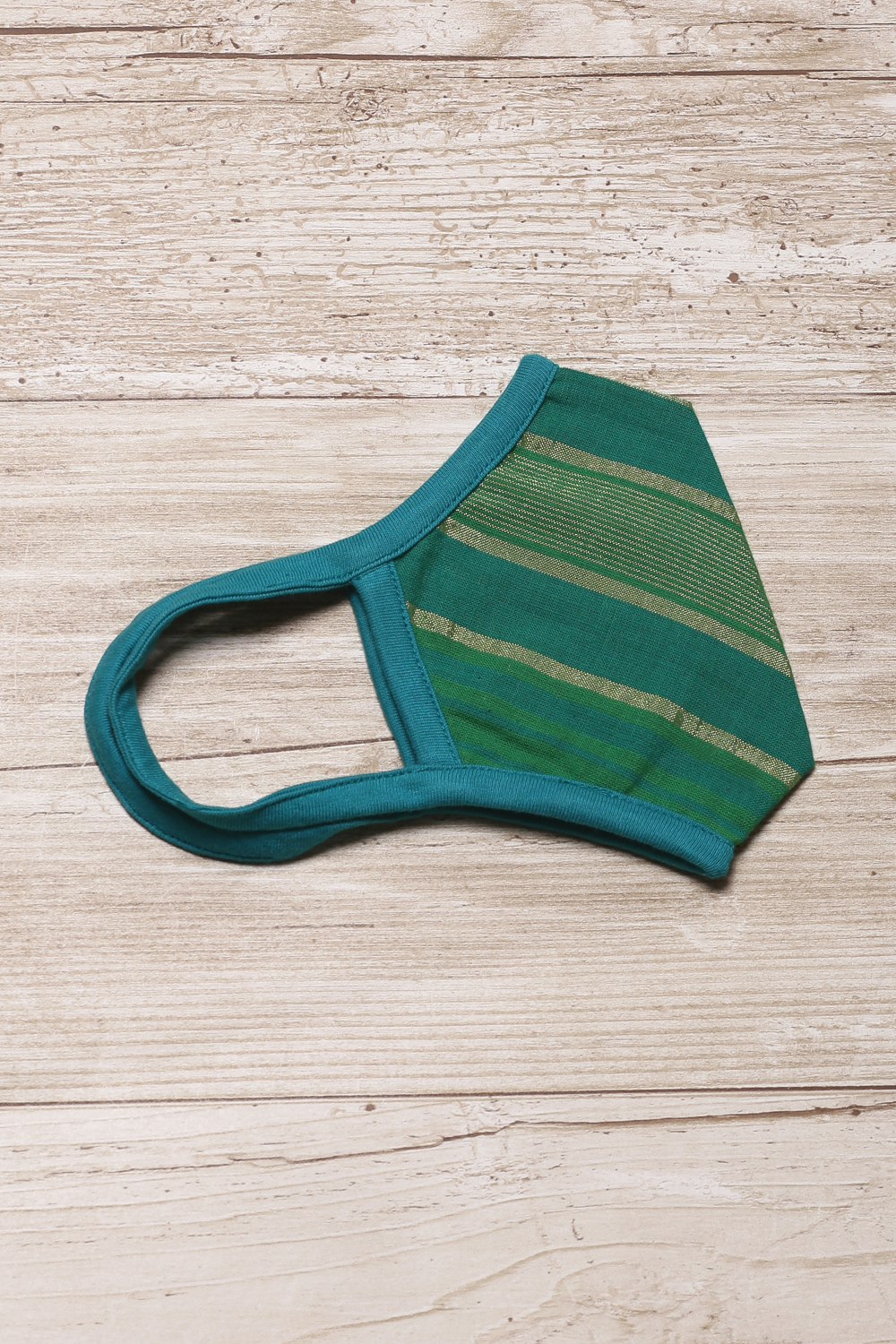 Green Cotton Yarndyed Face Mask image number 1