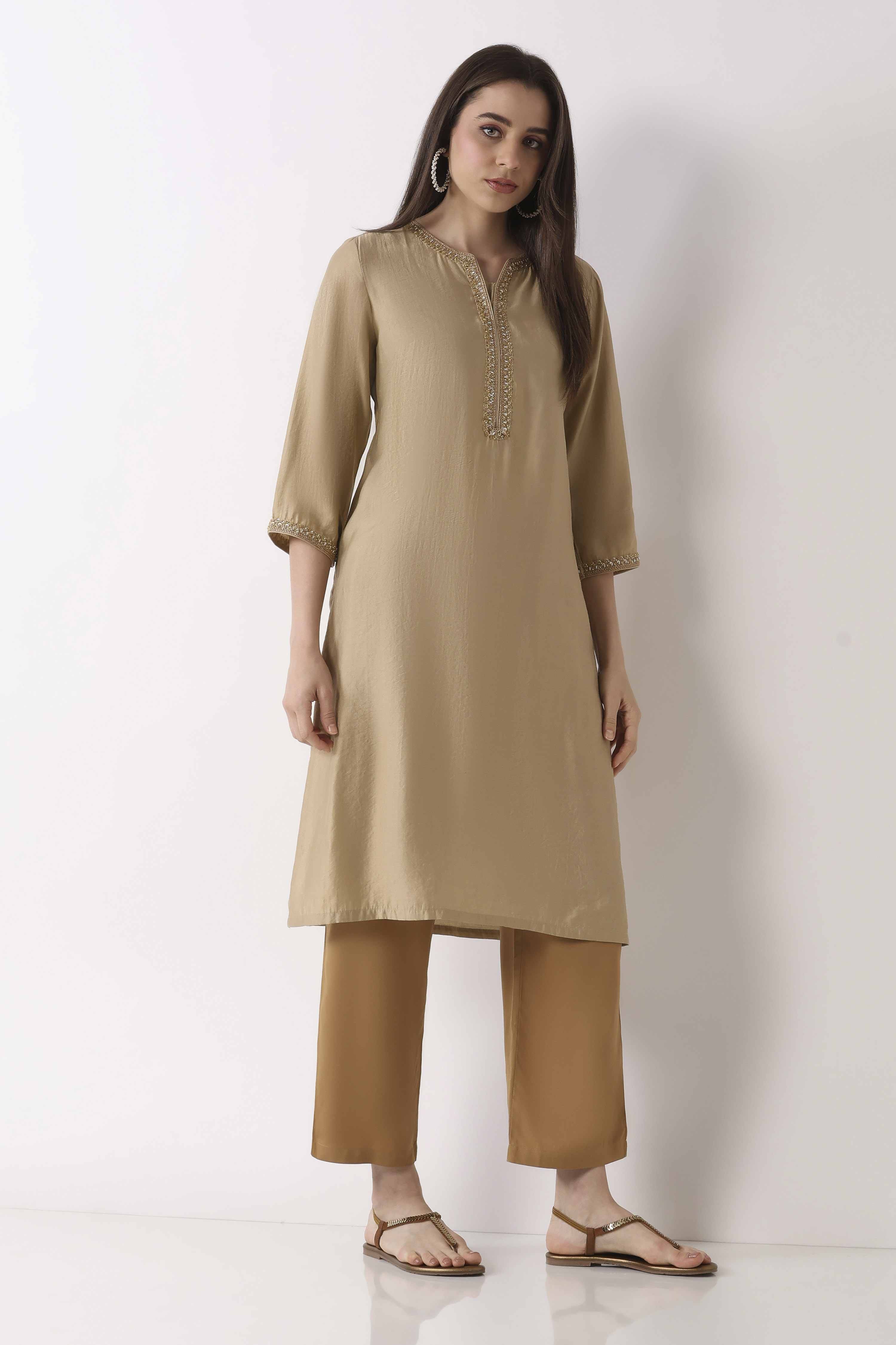 Green-Maroon Viscose Rayon Relaxed Solid Pants image number 0