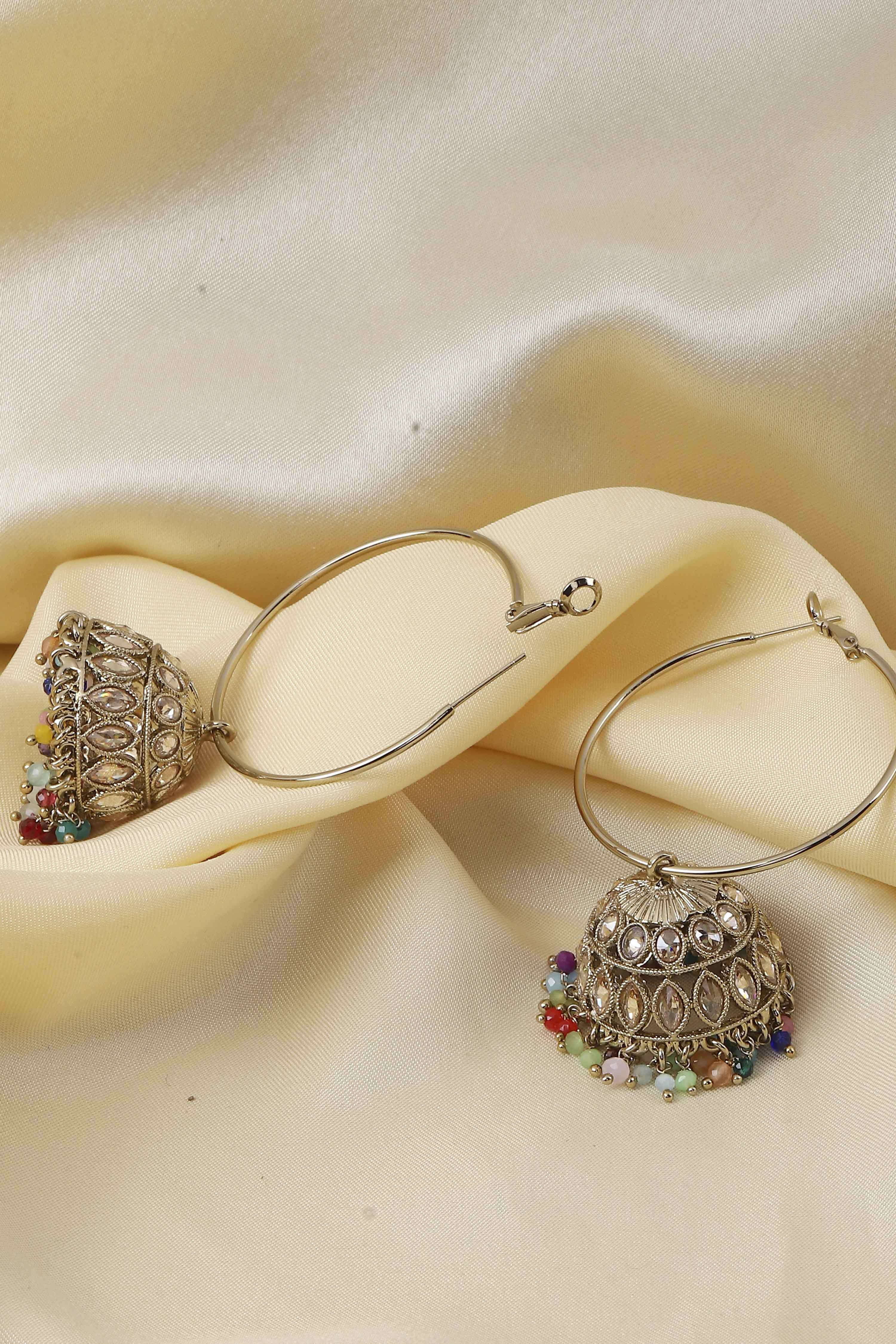 Multicolor Brass Jhumka image number 2