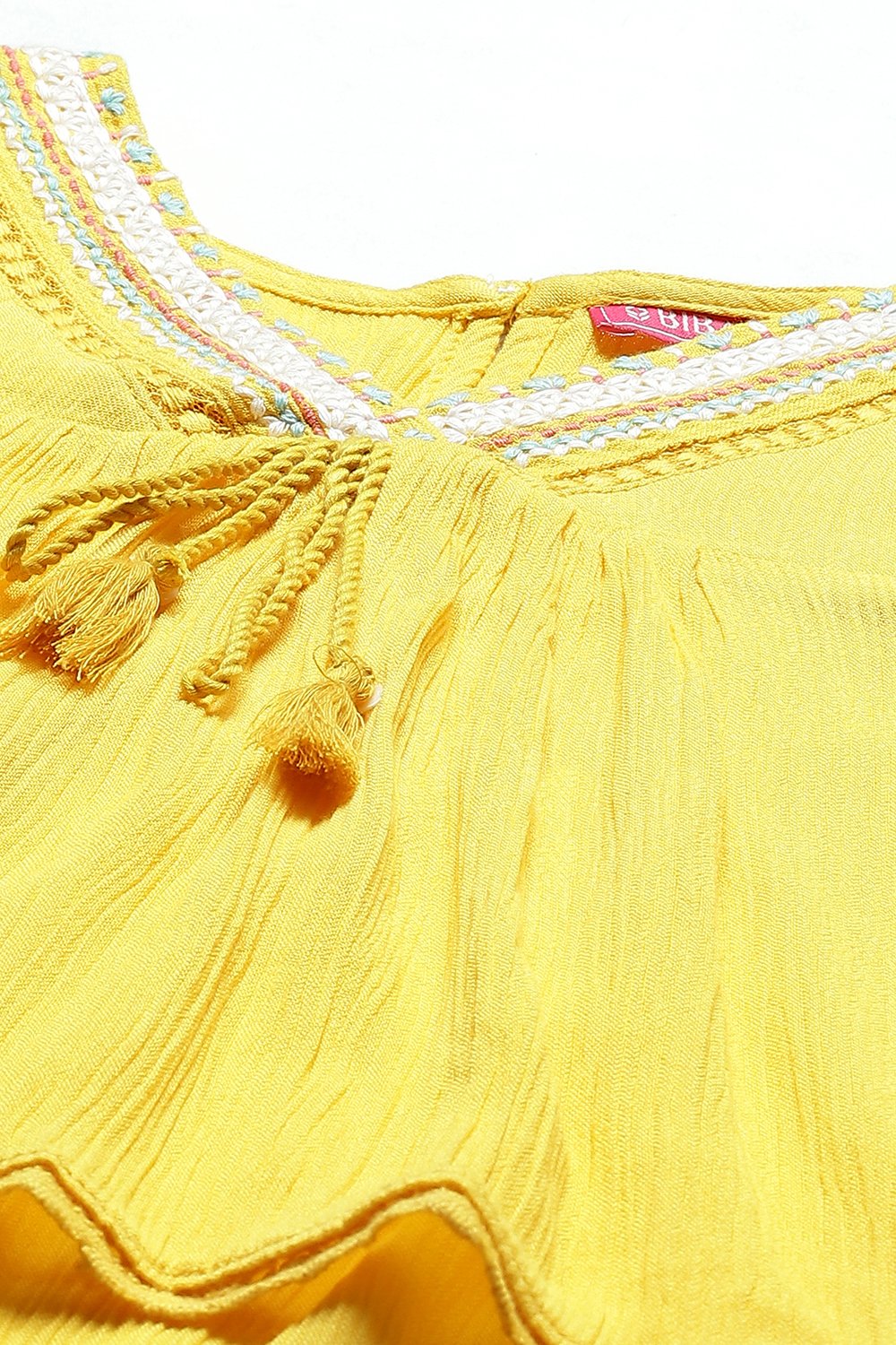Yellow Straight Viscose Top image number 1