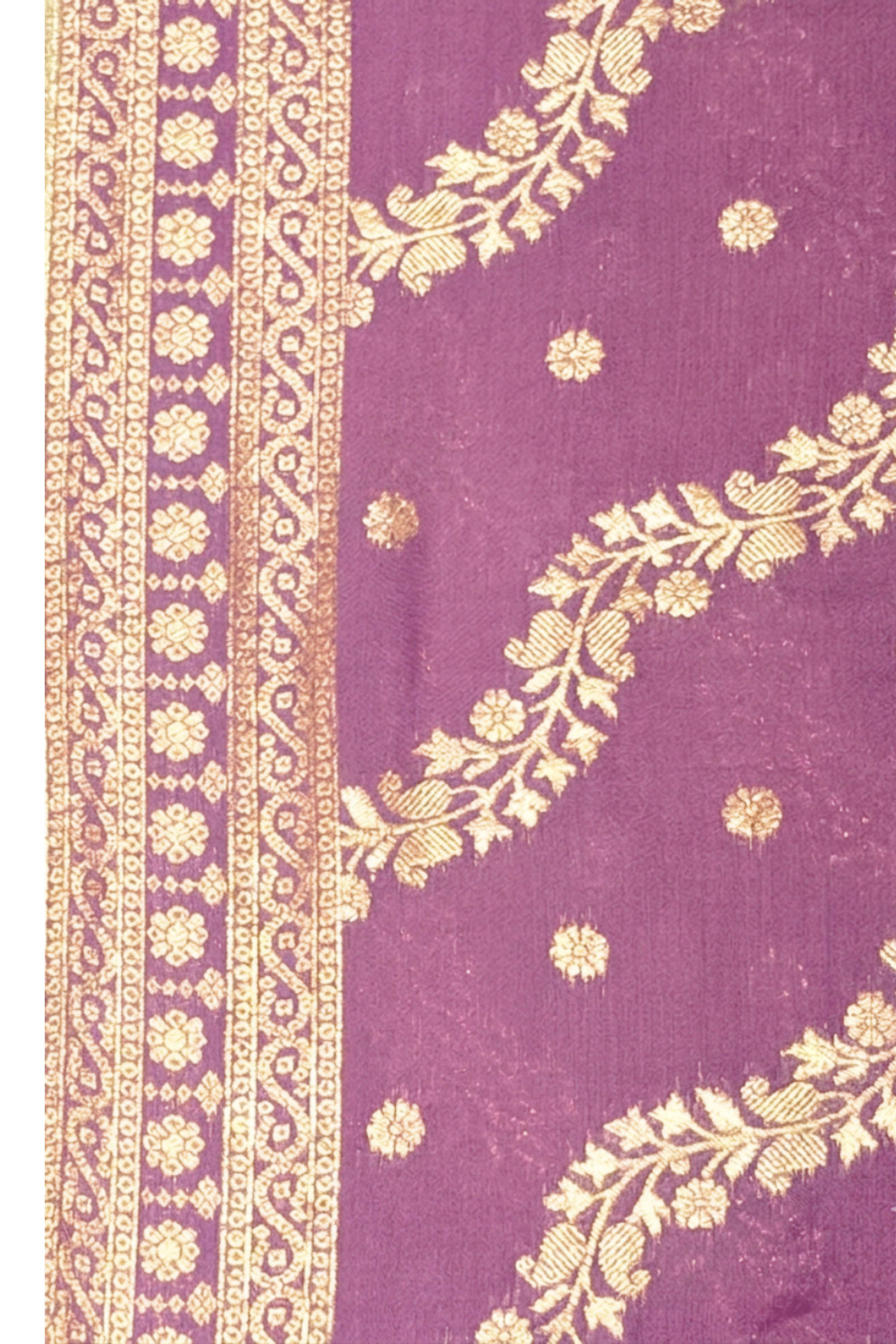 Purple Jacquard Traditional Weaving Unstitched Suit Set image number 4