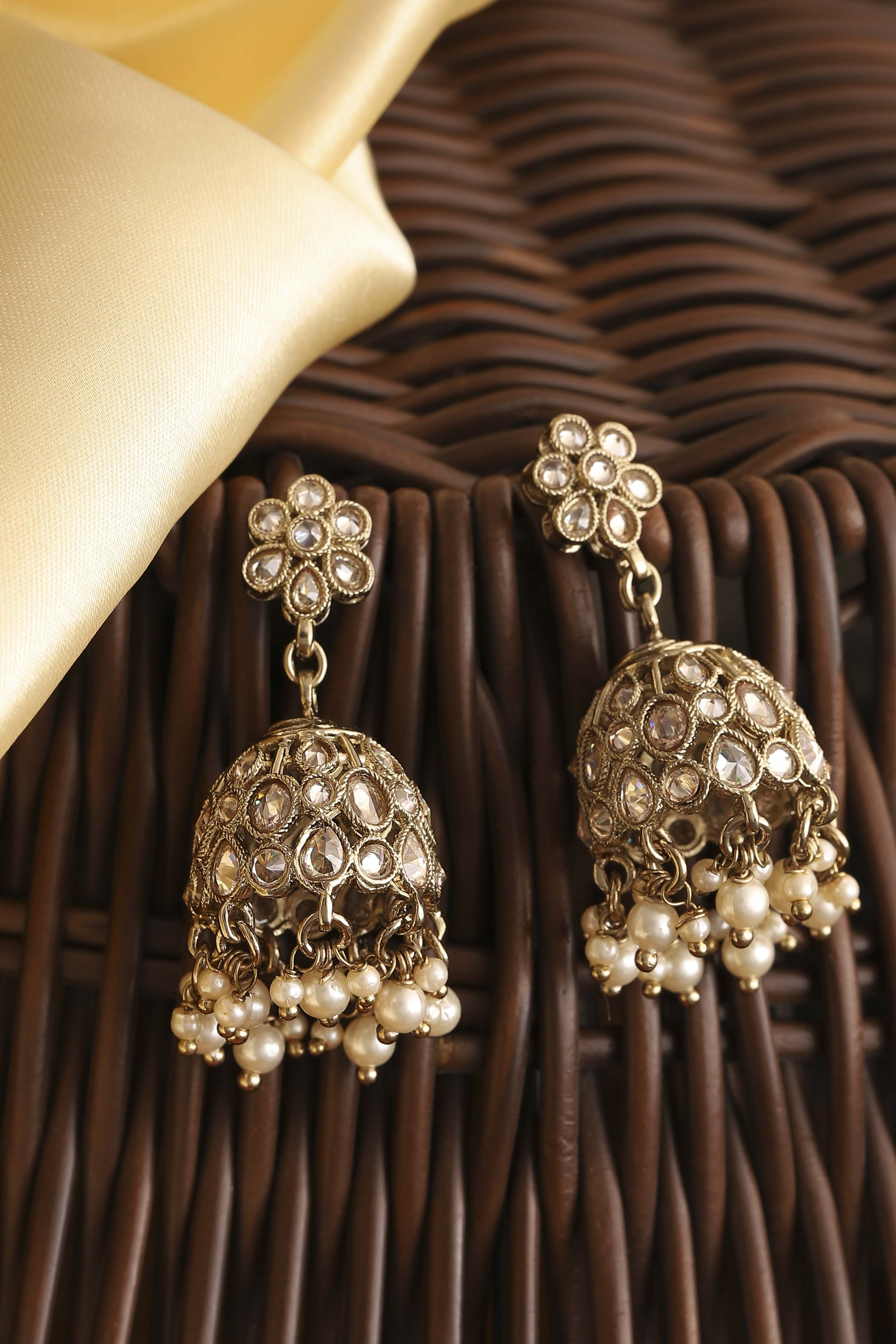 Champagne Alloy Jhumka image number 0