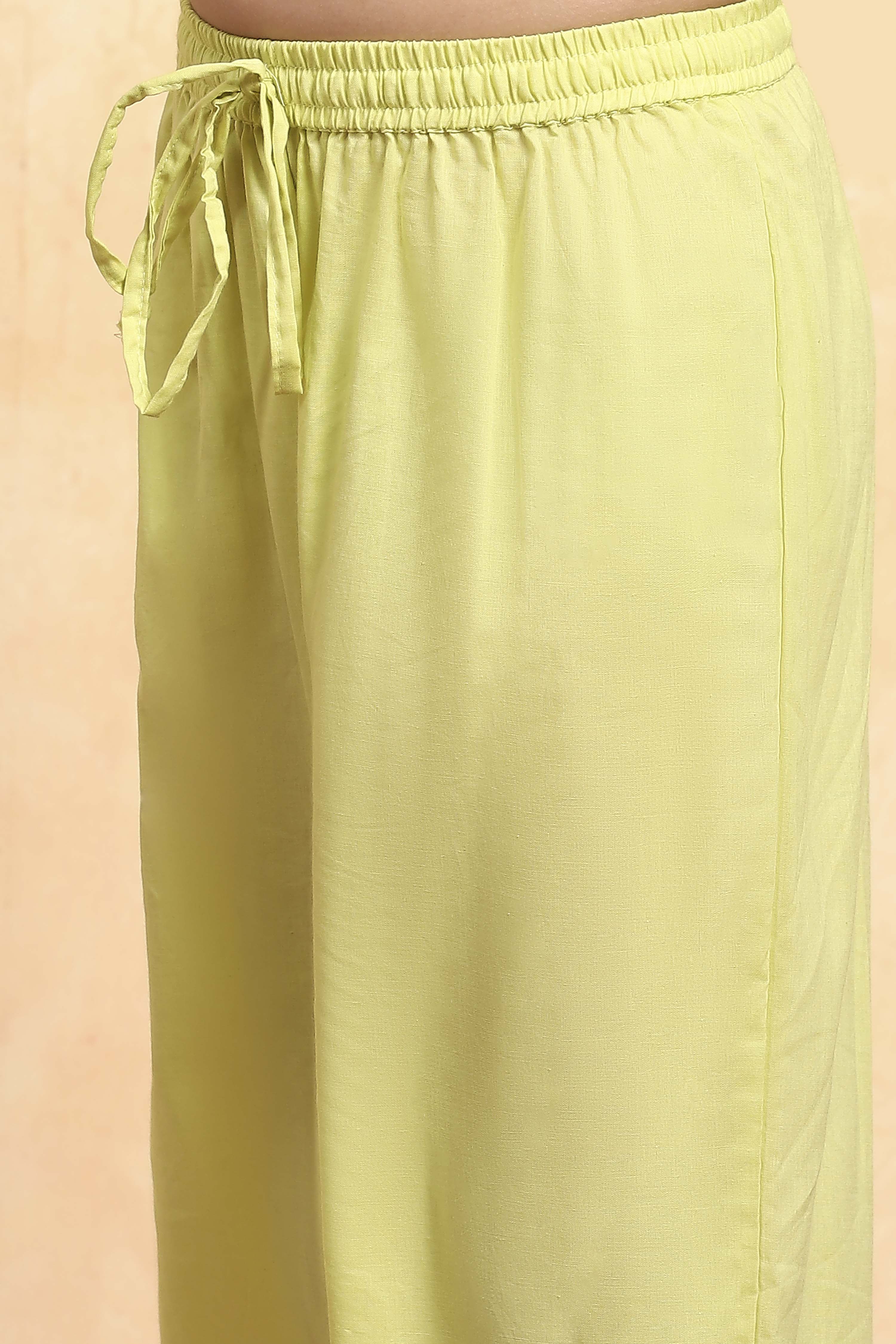 Aqua Polyester Straight Printed Suit Set image number 2