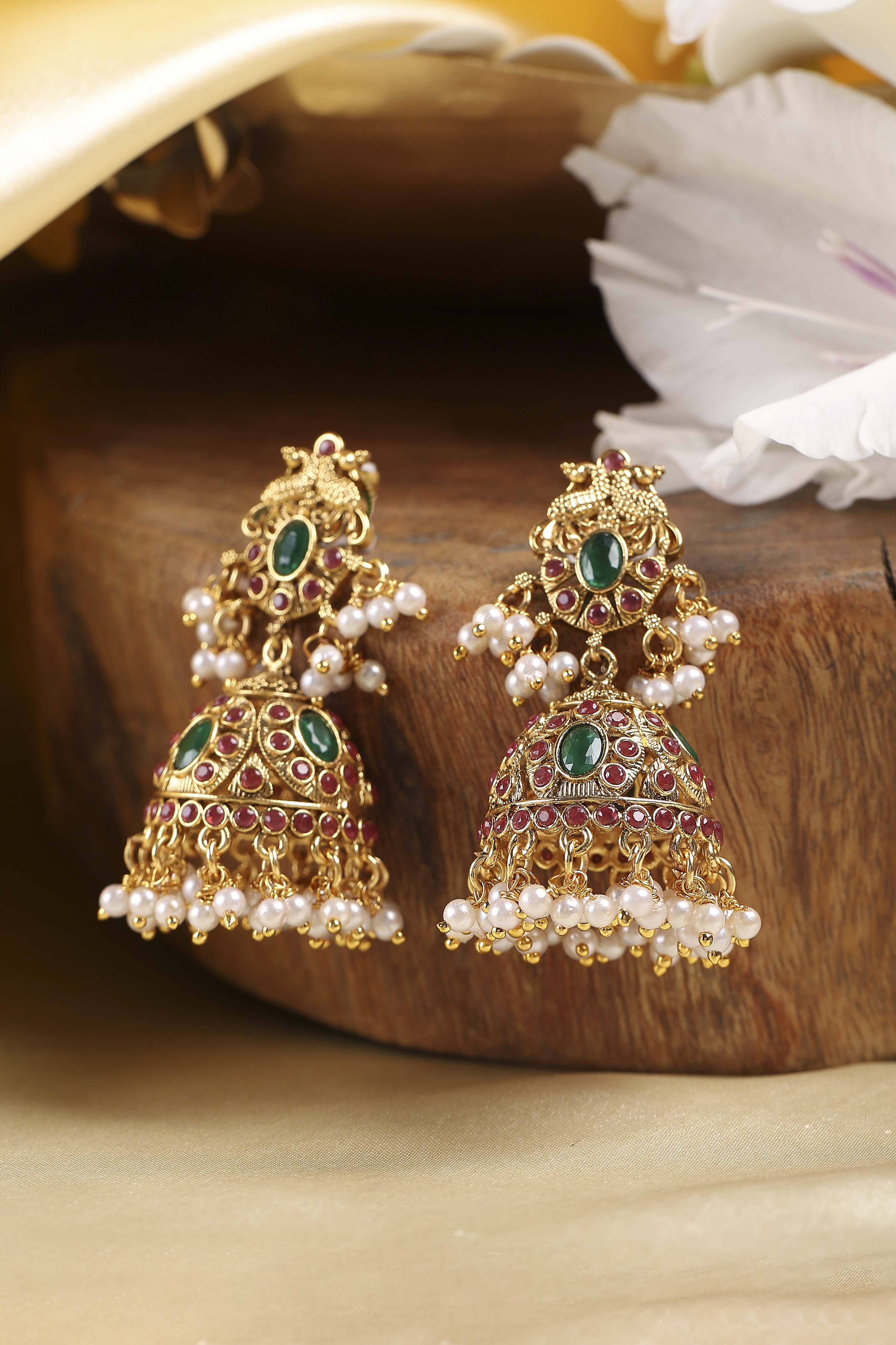 Multicolor Brass Jhumkas image number 0