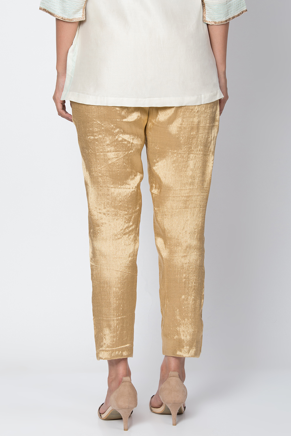 Gold Cotton Blend Yarndyed Pant image number 5
