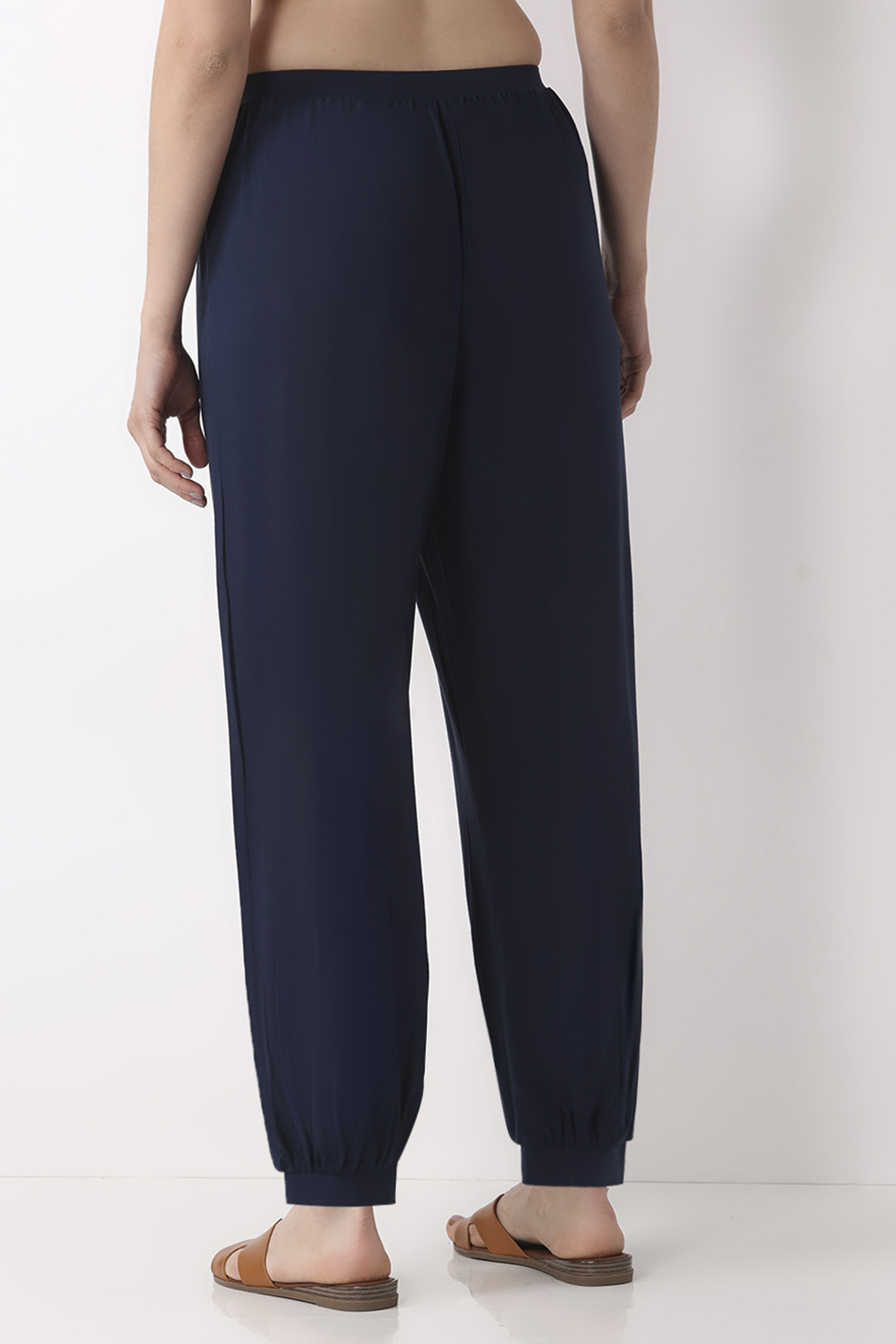 Beige Viscose Lycra Harem Pants image number 5