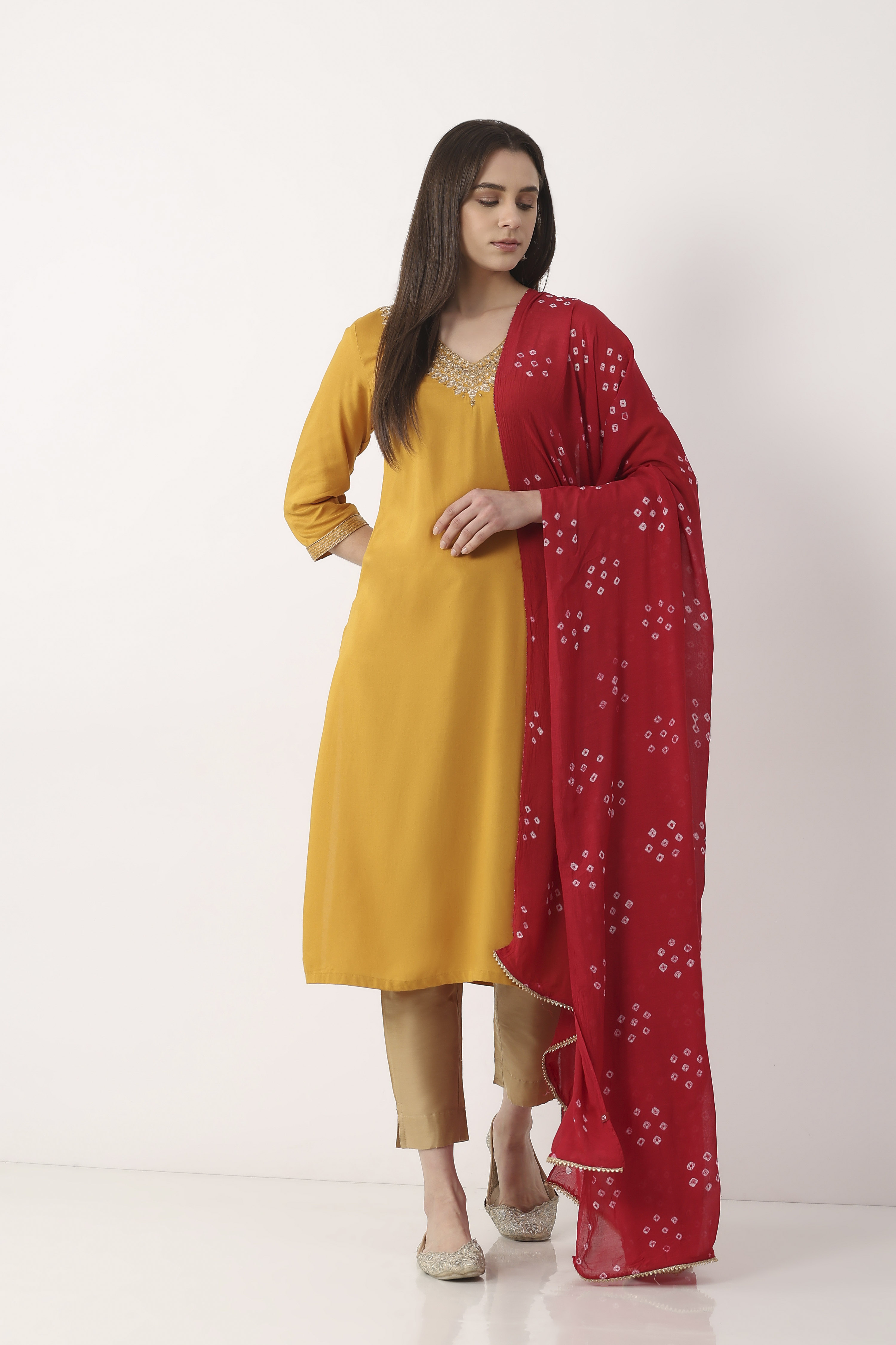 Maroon Mul Cotton Bandhani Printed Dupatta image number 3