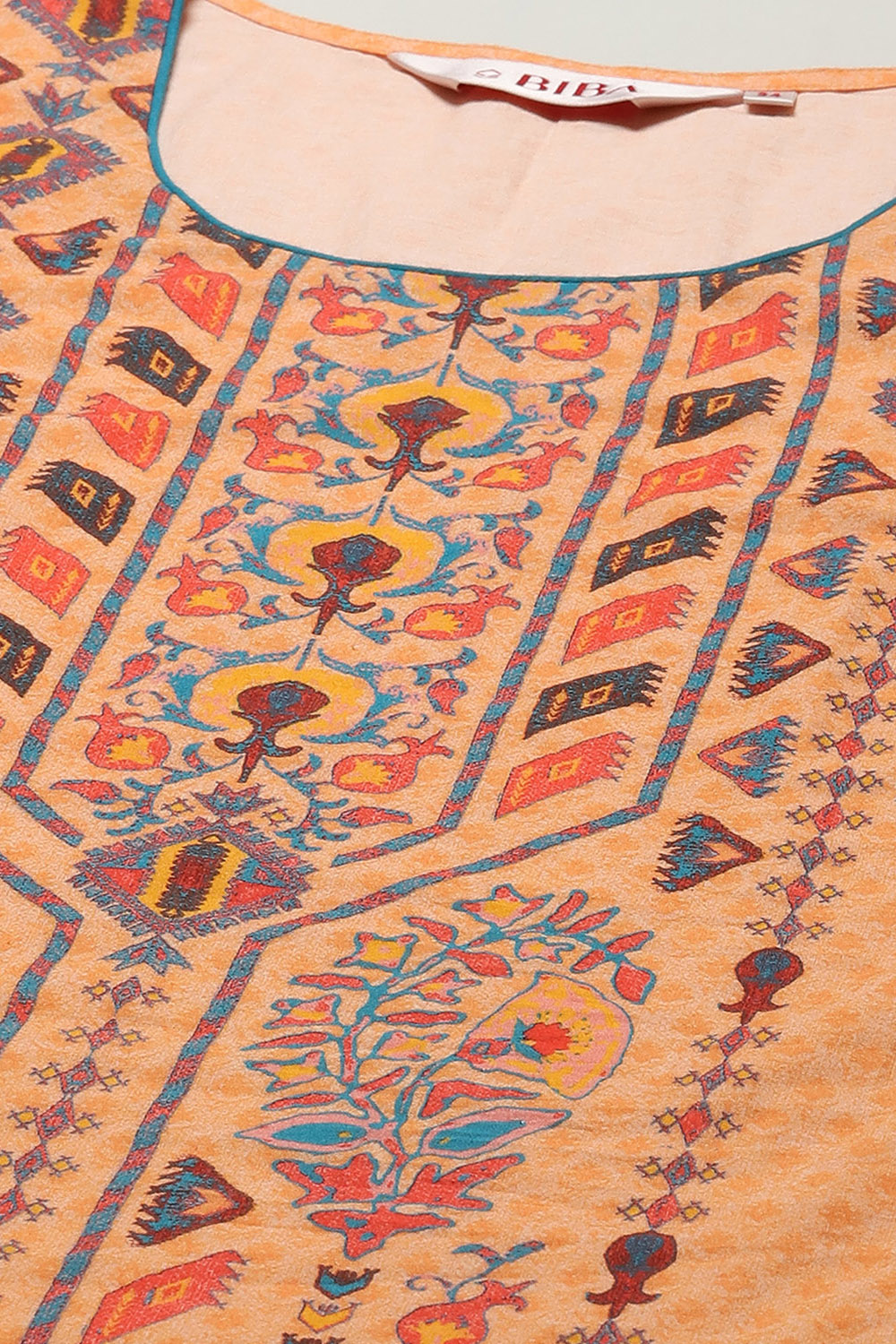 Green Cotton Blend Straight Printed Kurta image number 1