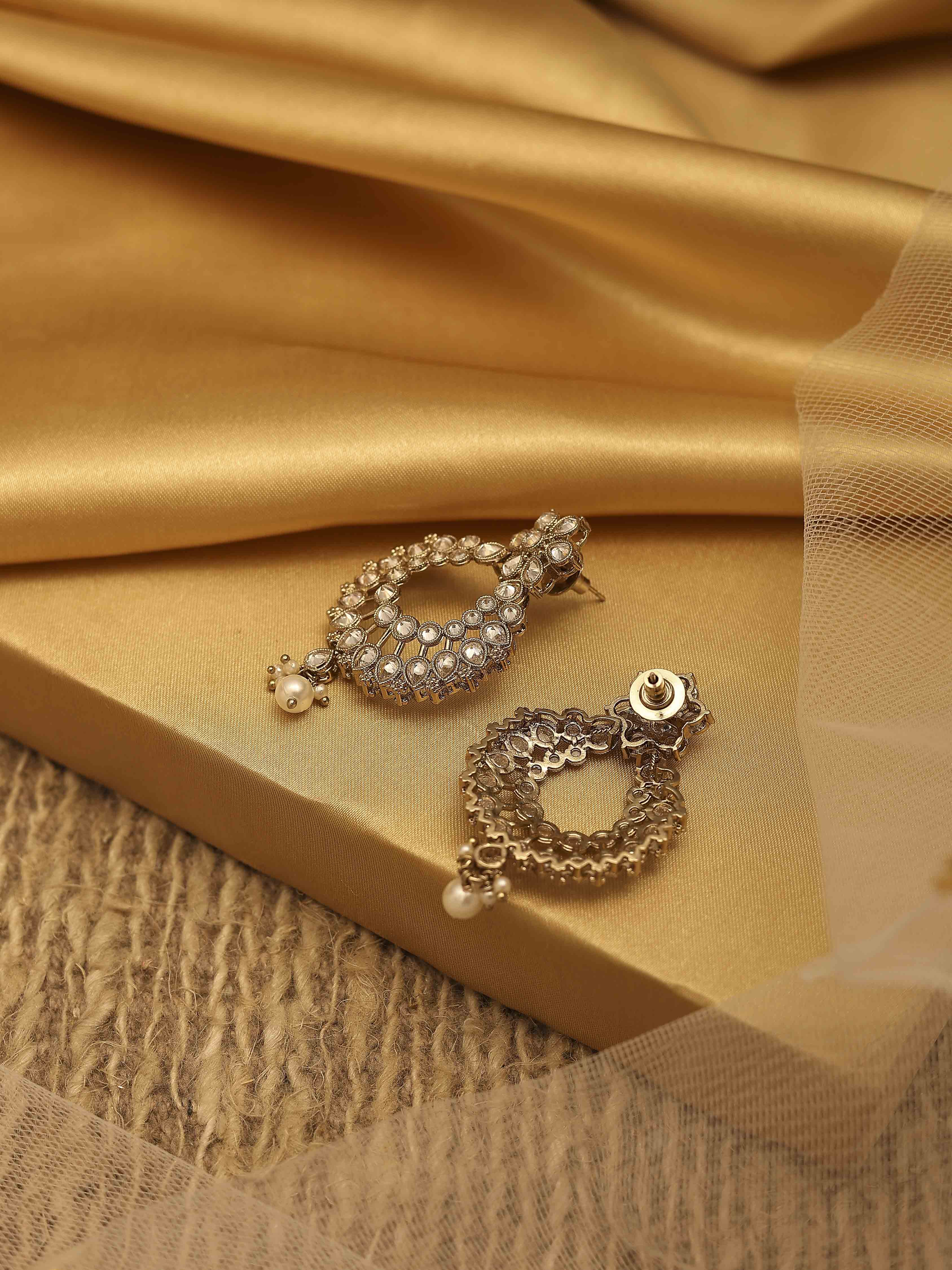 Gold Plated Brass Drop Earrings image number 2
