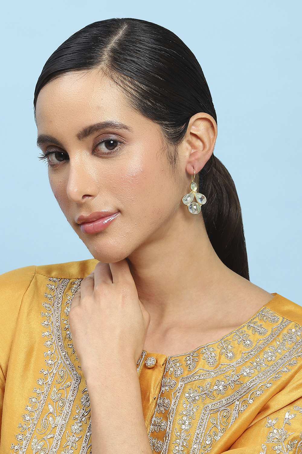 Aqua Brass Drop & Danglers image number 3