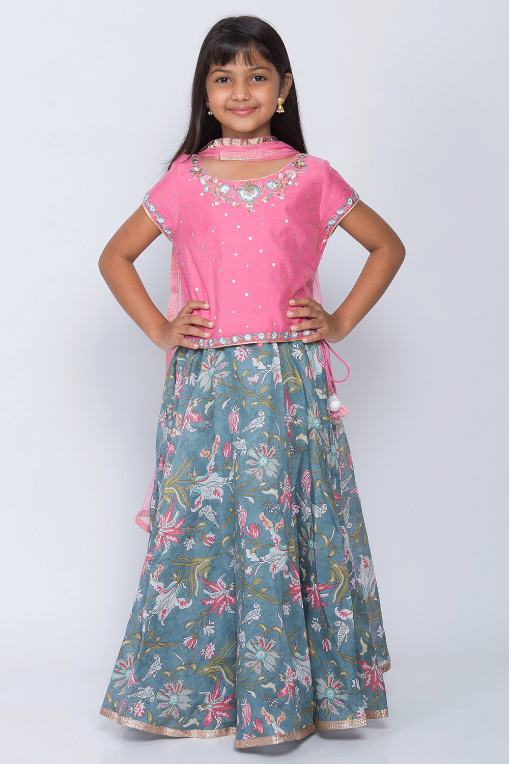 Light Pink Art Silk Straight Lehenga Set image number 0