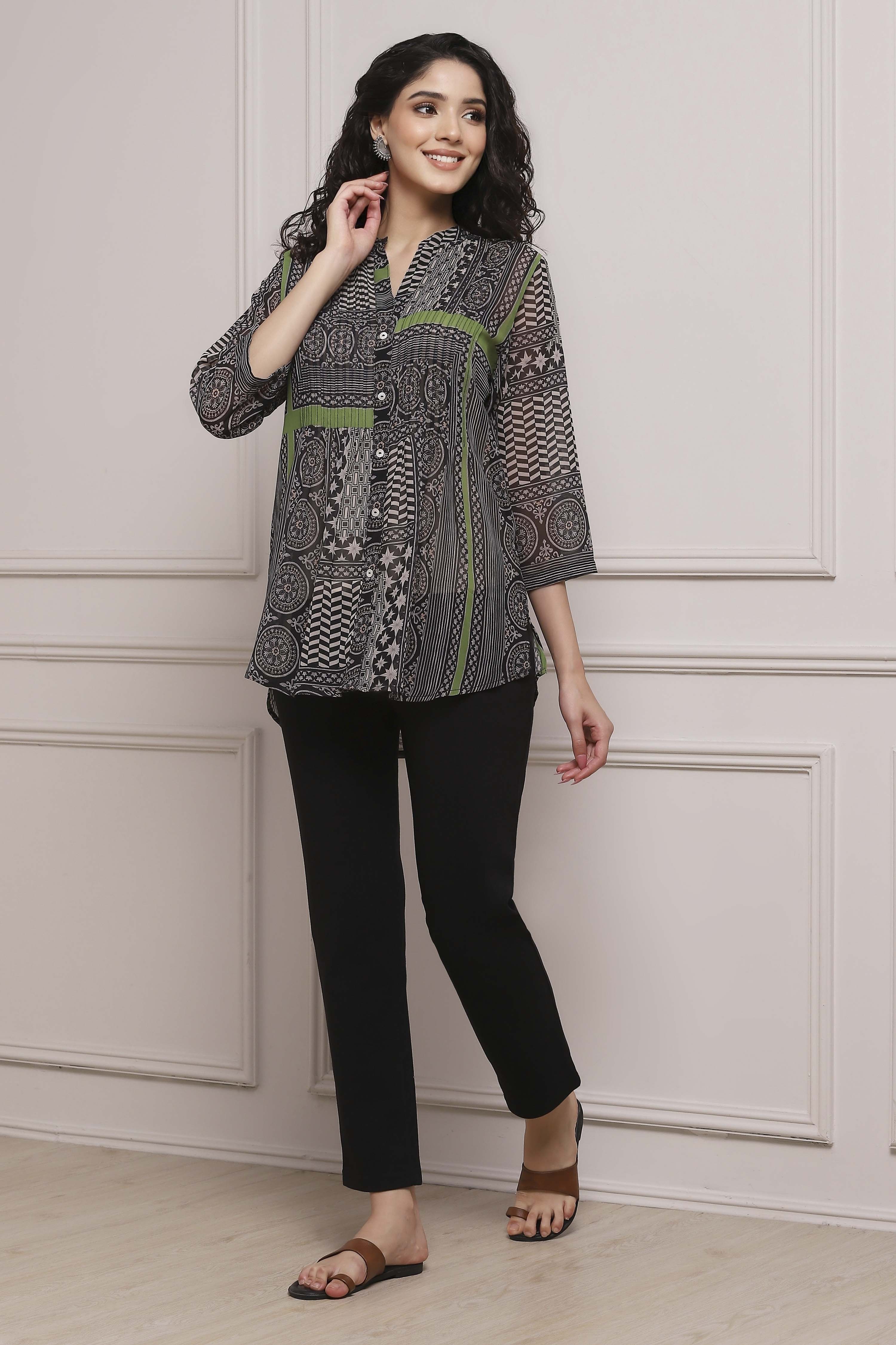 Natural Black Art Silk Straight Kurta image number 0