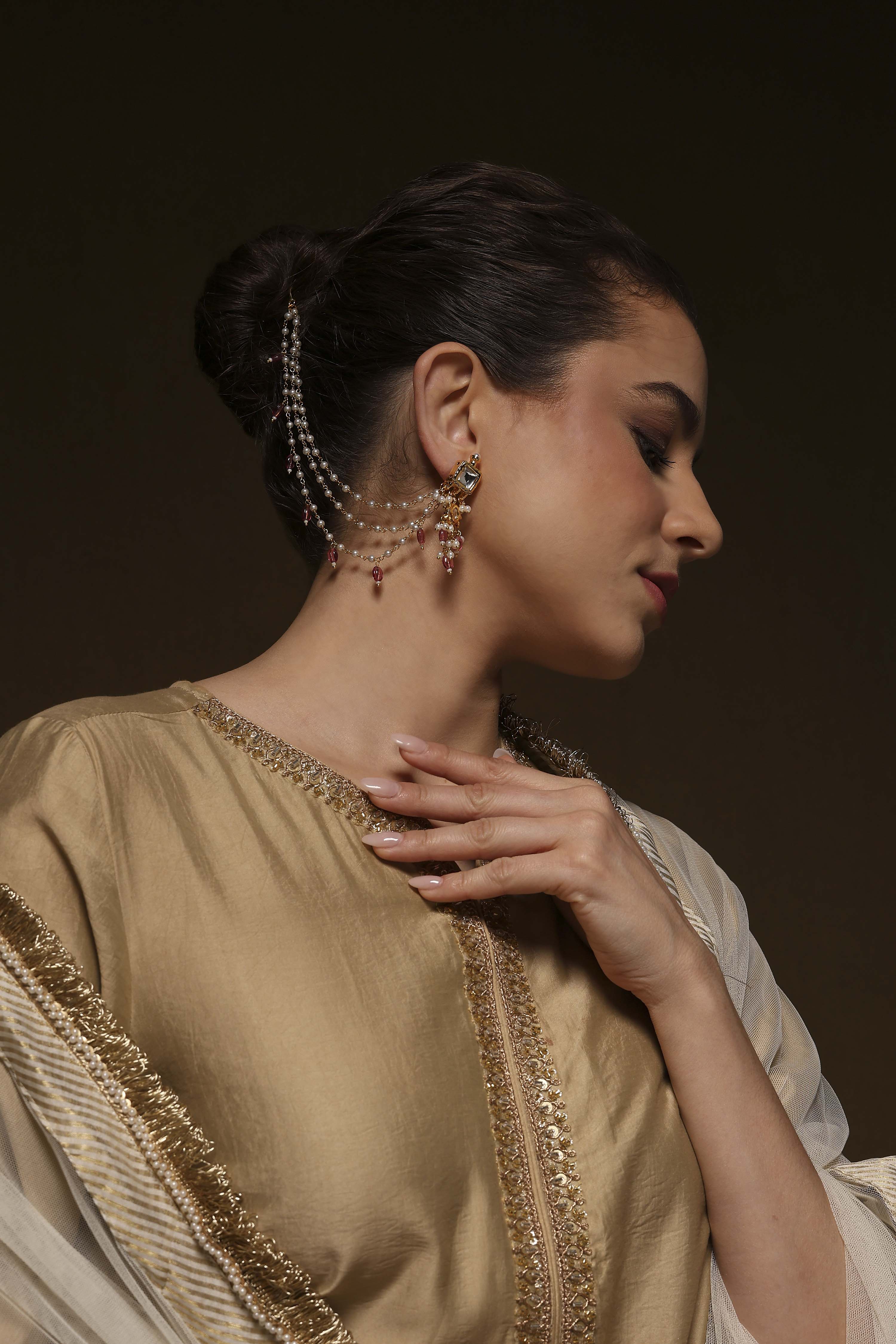 Pink Brass Drop & Danglers image number 3