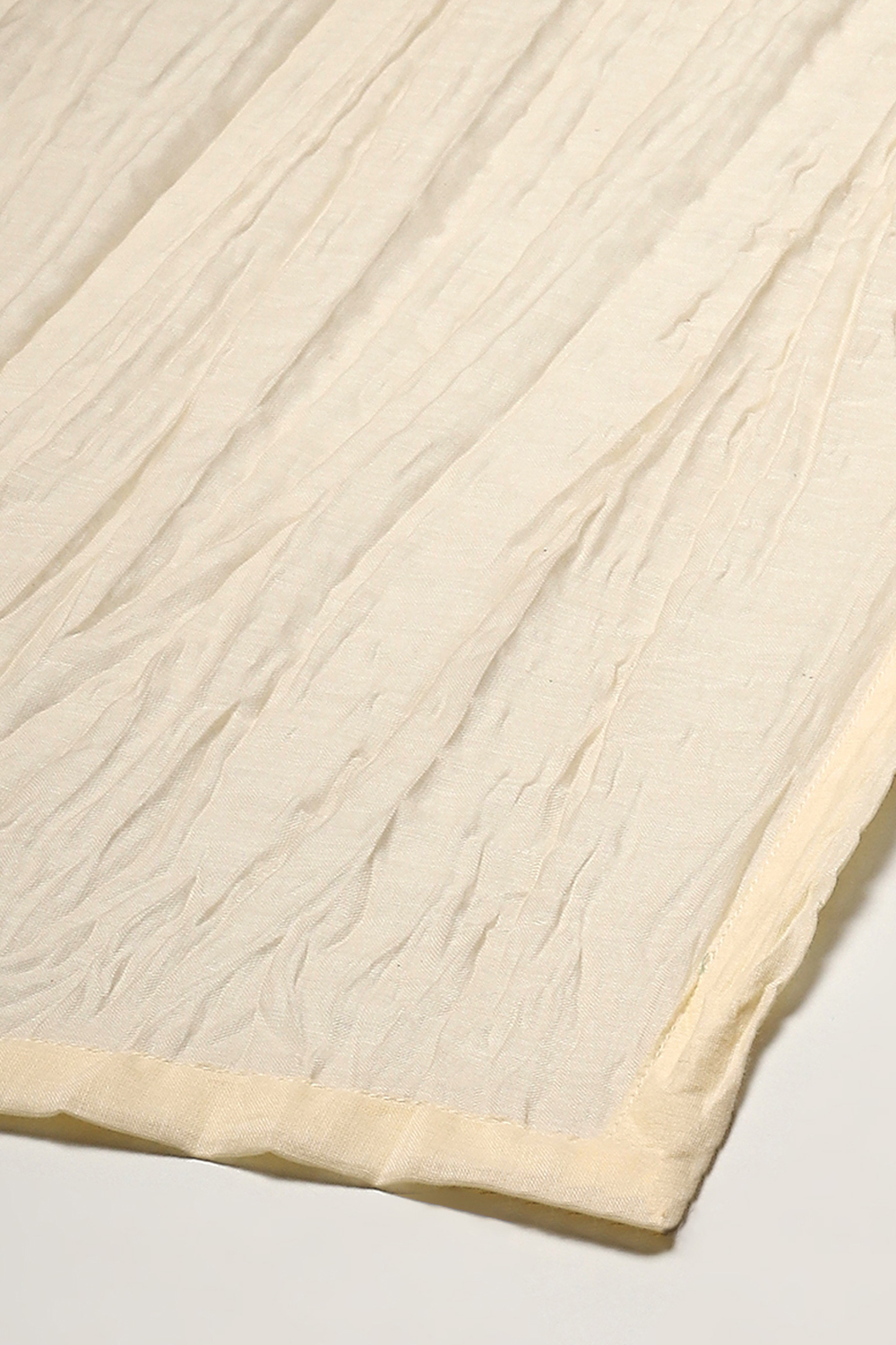 Off White Cotton Blend Straight Kurta Suit Set image number 3