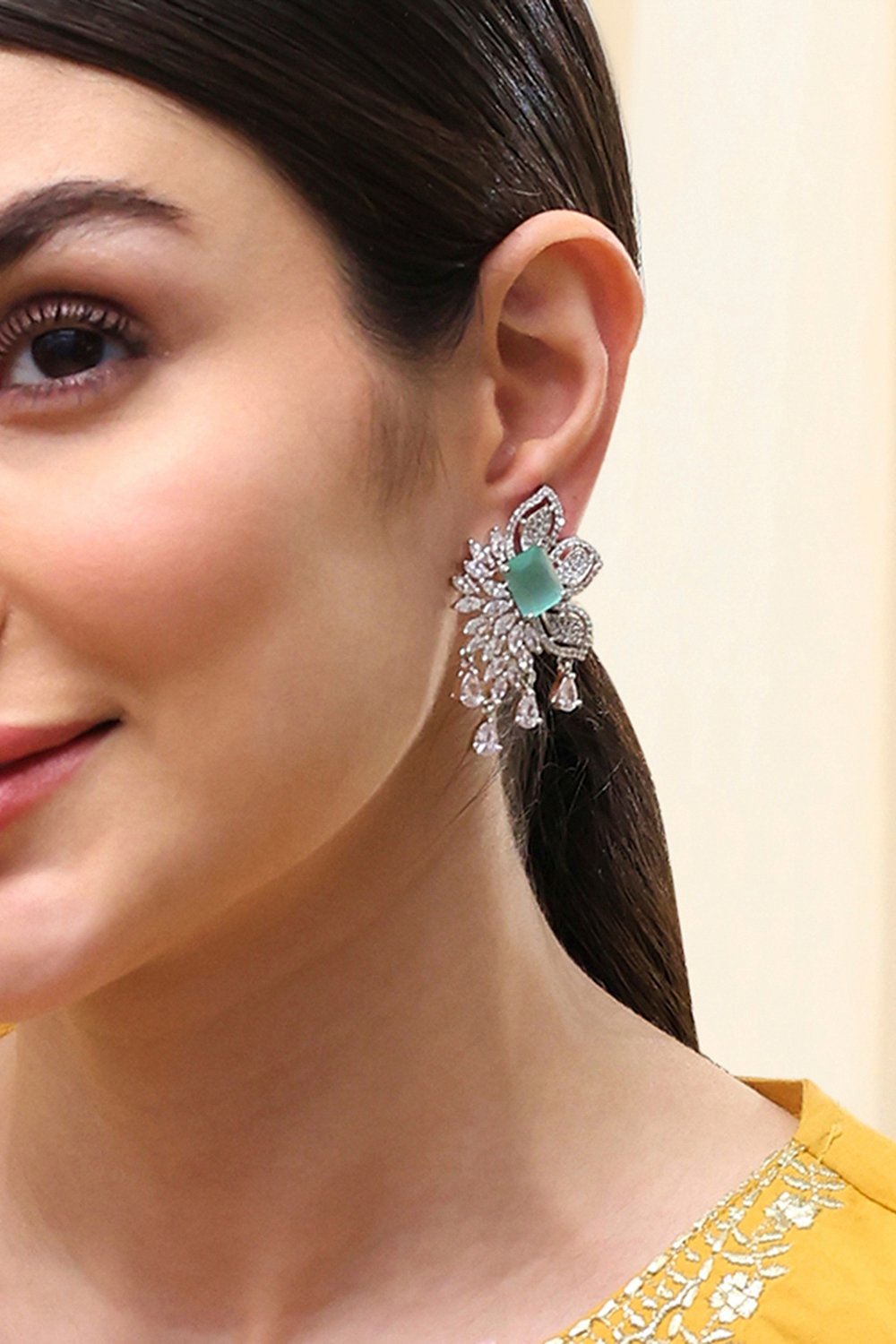 Mint Green Alloy Drop & Danglers image number 1