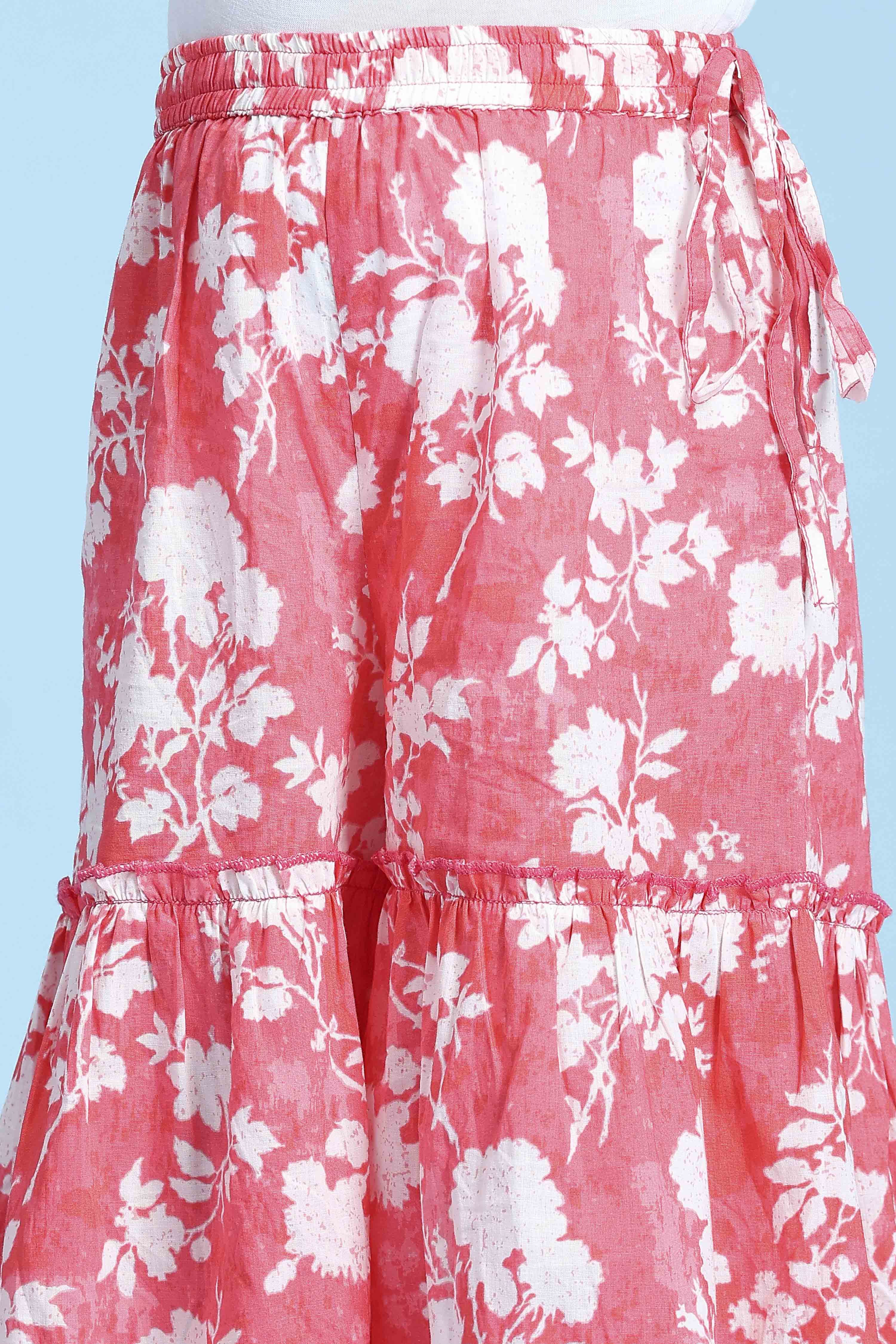 Coral Cotton Printed Straight Suit Set image number 2