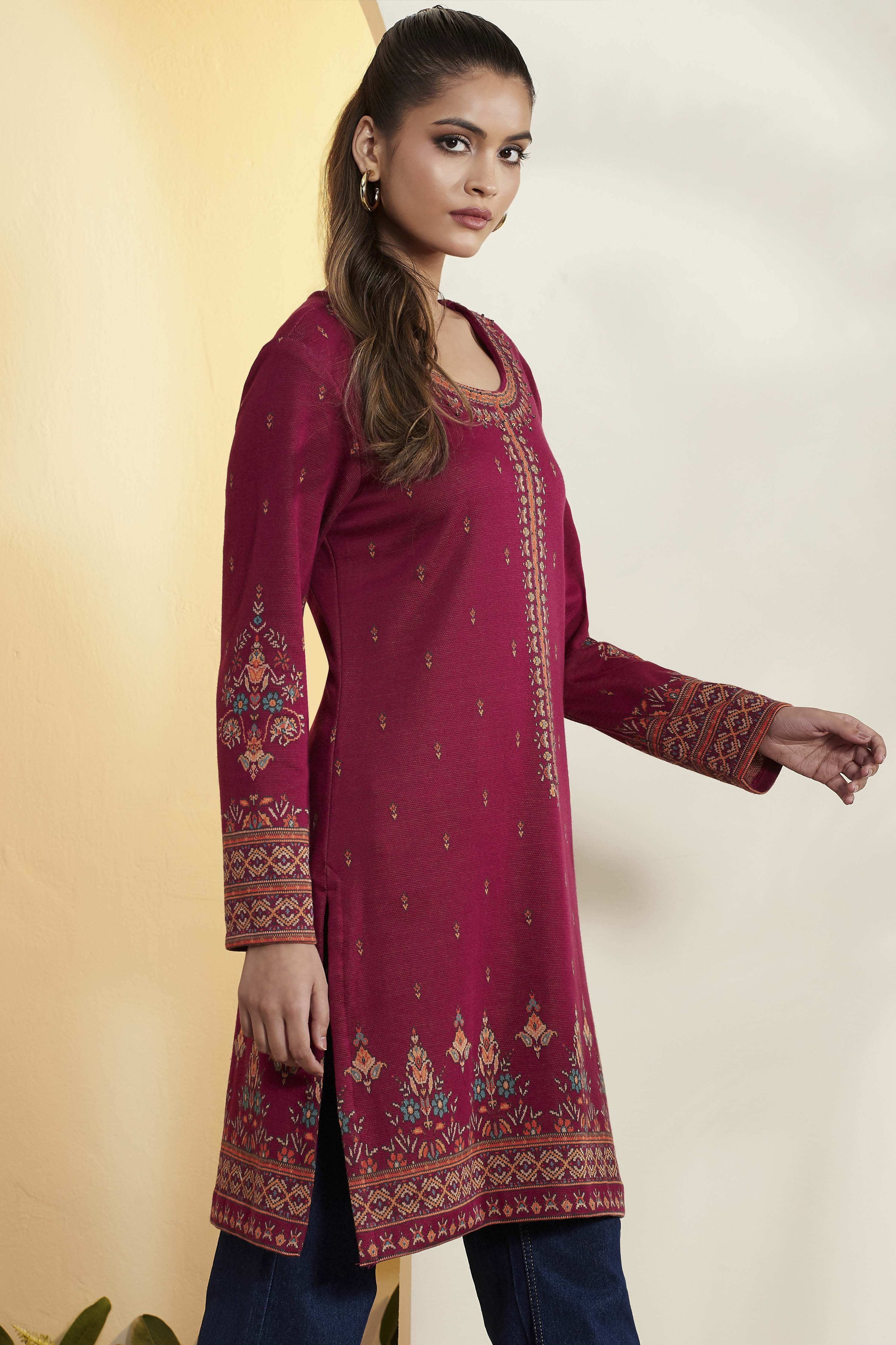 Black Multi-Motif Printed Straight Kurta image number 4