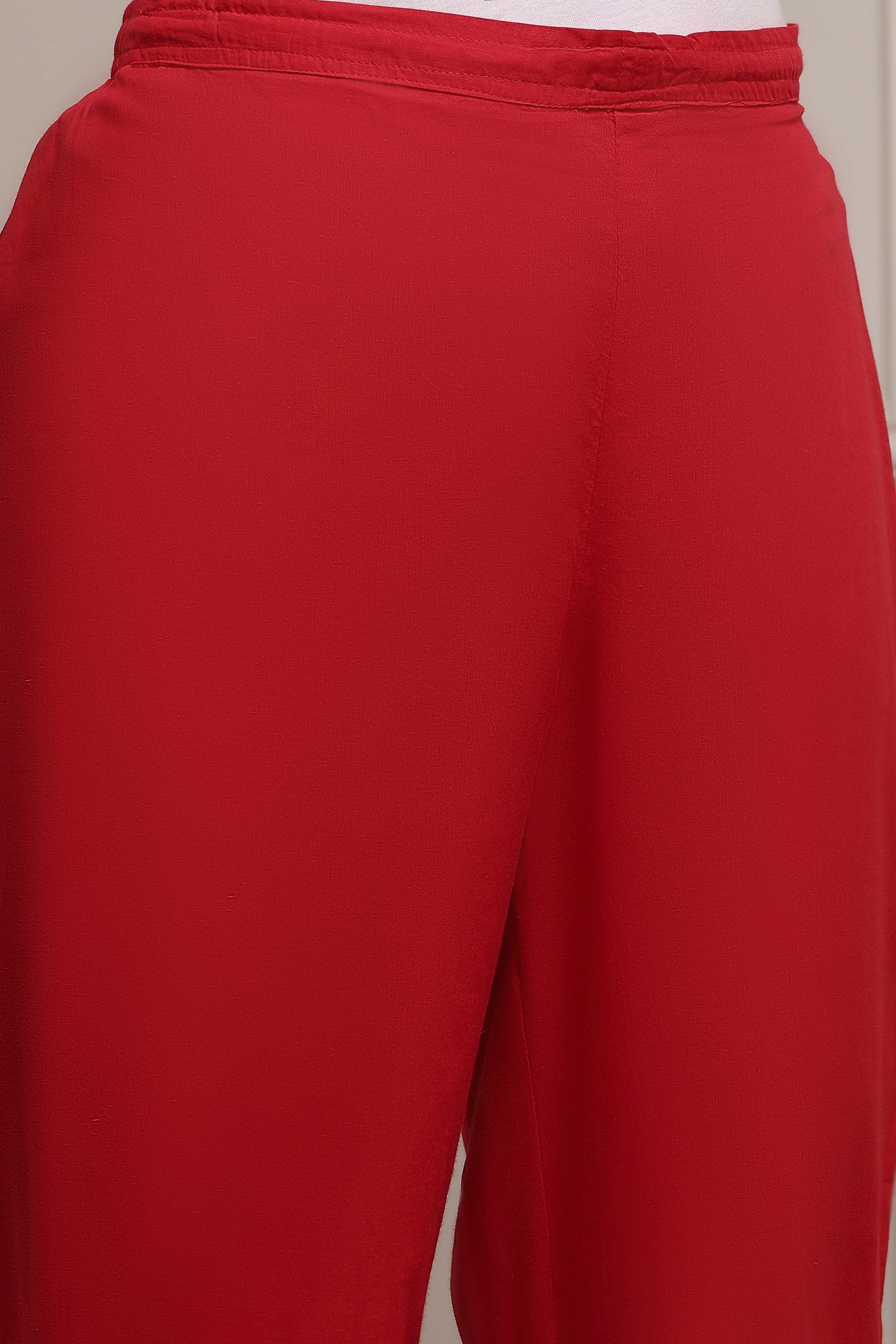 Off-White Cotton Printed Straight Suit Set image number 2