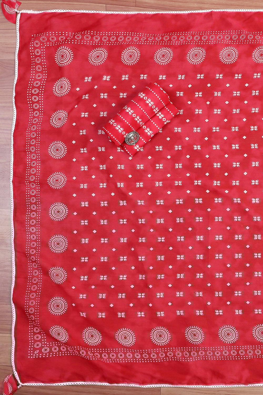 Indigo Cotton Unstitched Suit Set image number 2