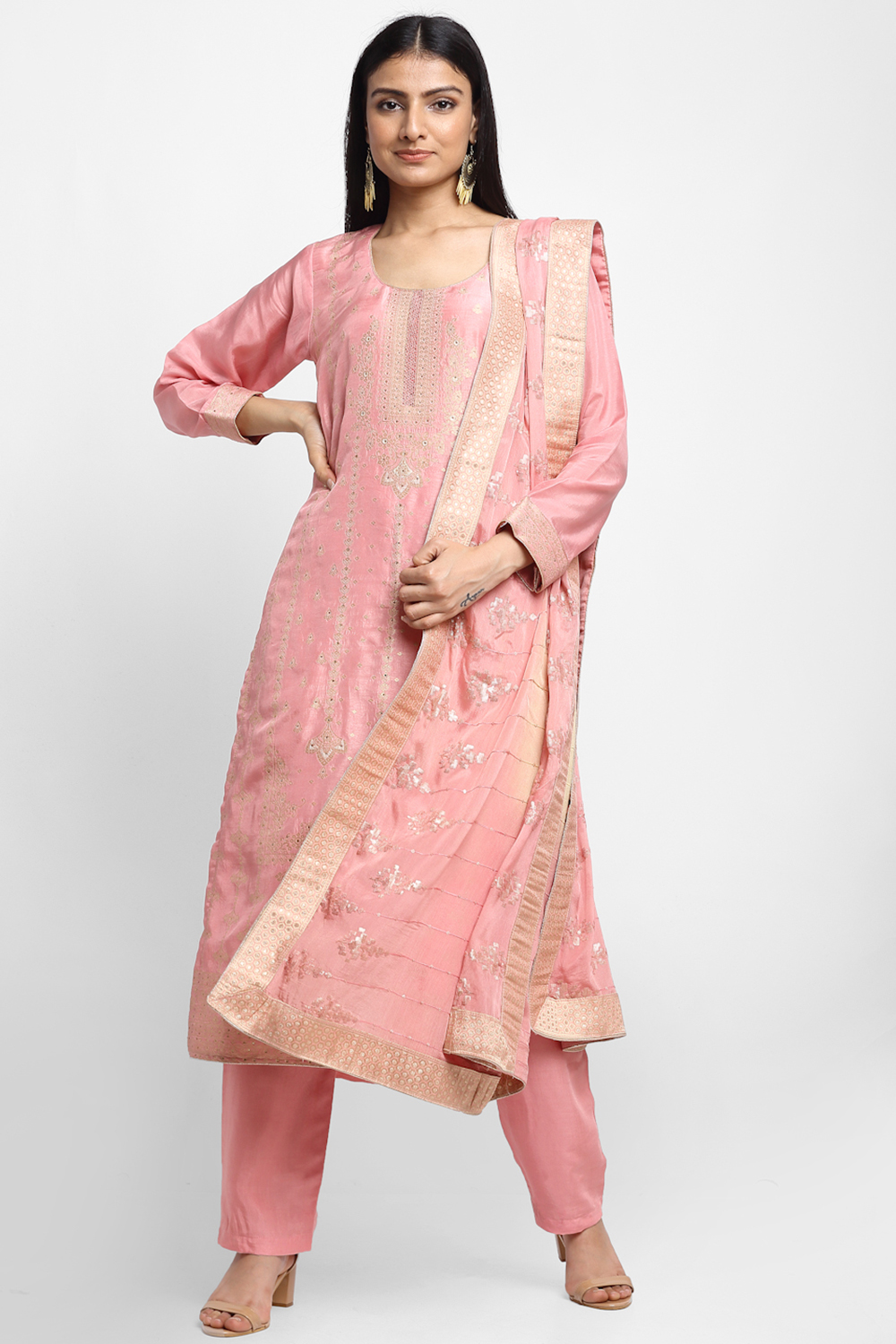 Gajri Russian Jacqard Easy Stitch Suit Set image number 4